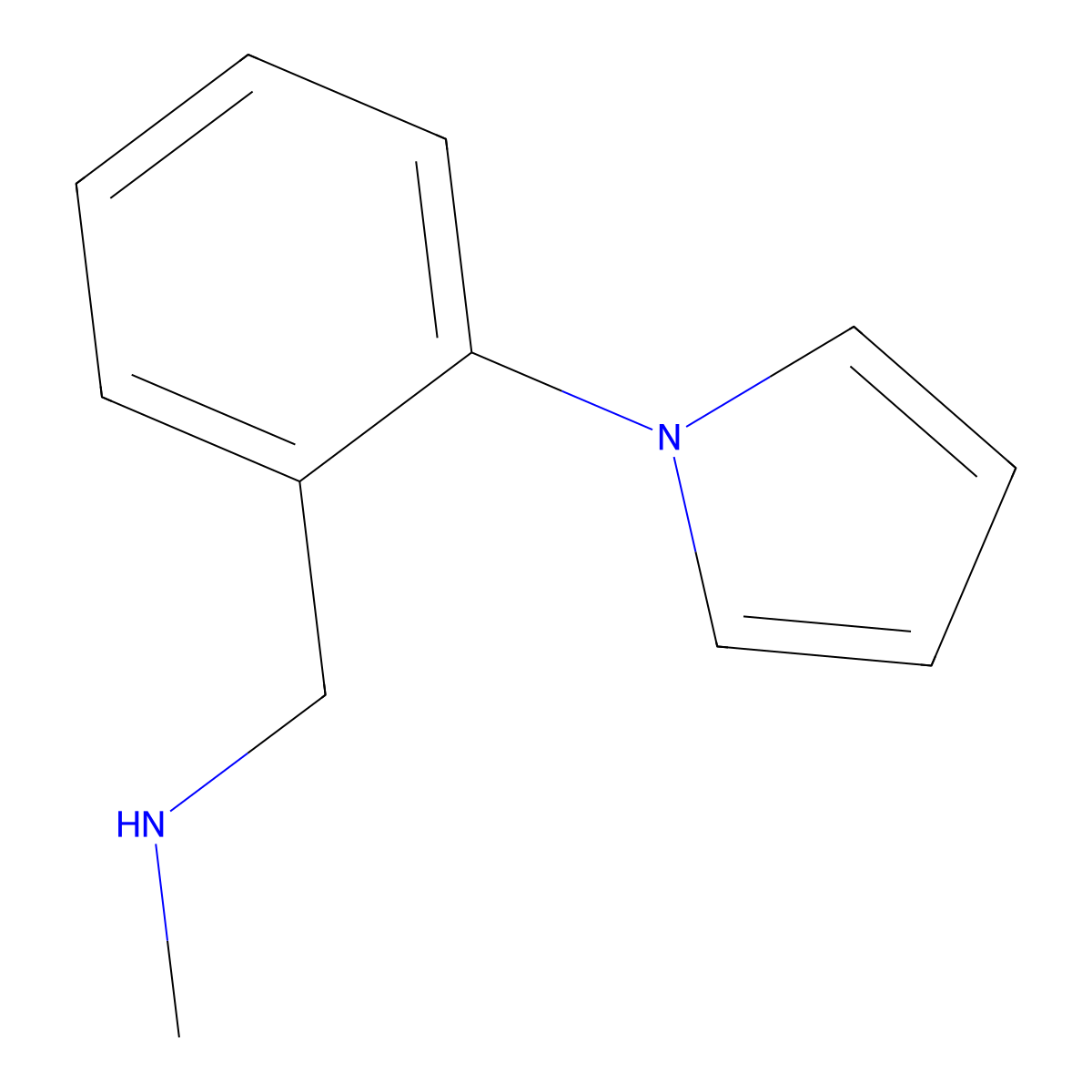 methyl(((2-(1H-pyrrol-1-yl)phenyl)methyl))amine molecular structure, CAS 60794-85-6