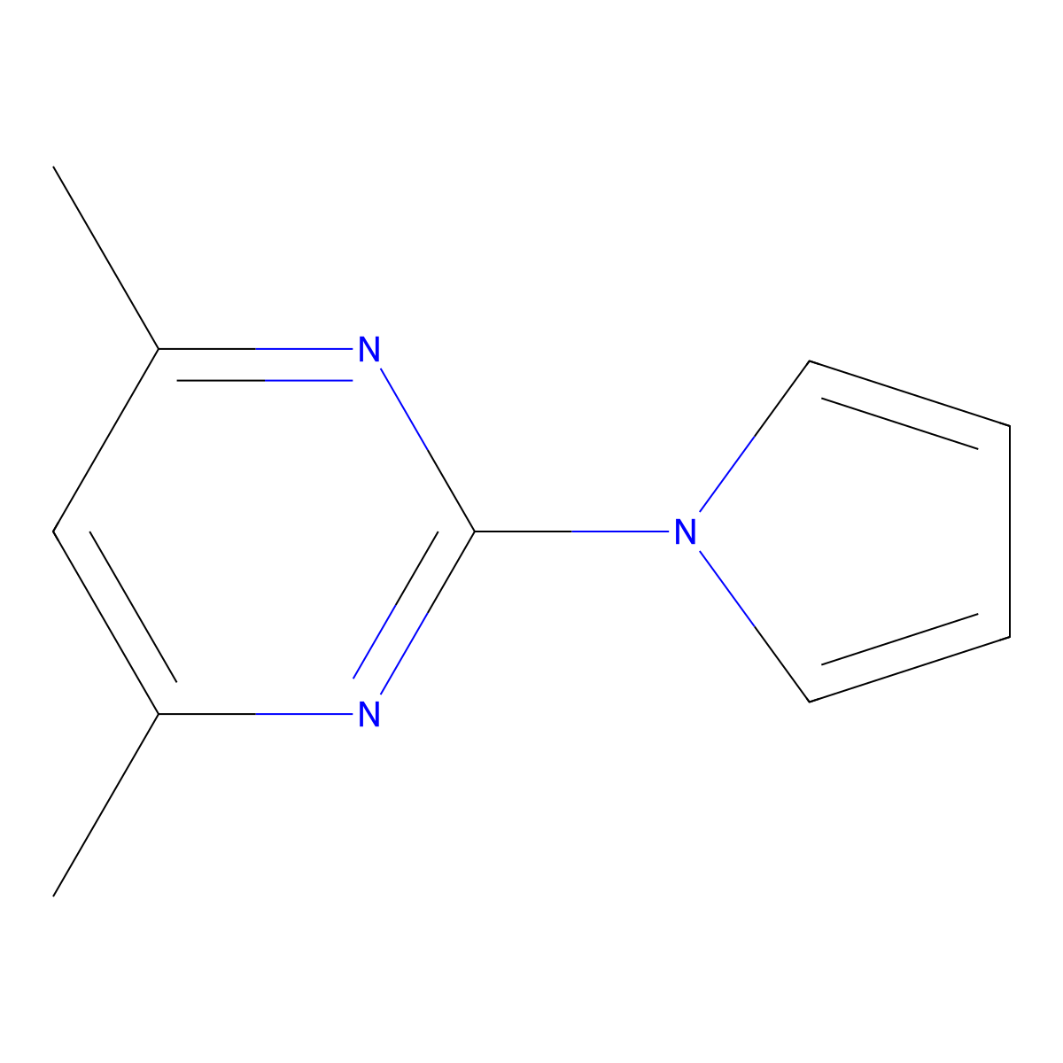 4,6-Dimethyl-2-(1H-pyrrol-1-yl)pyrimidine molecular structure, CAS 60795-33-7