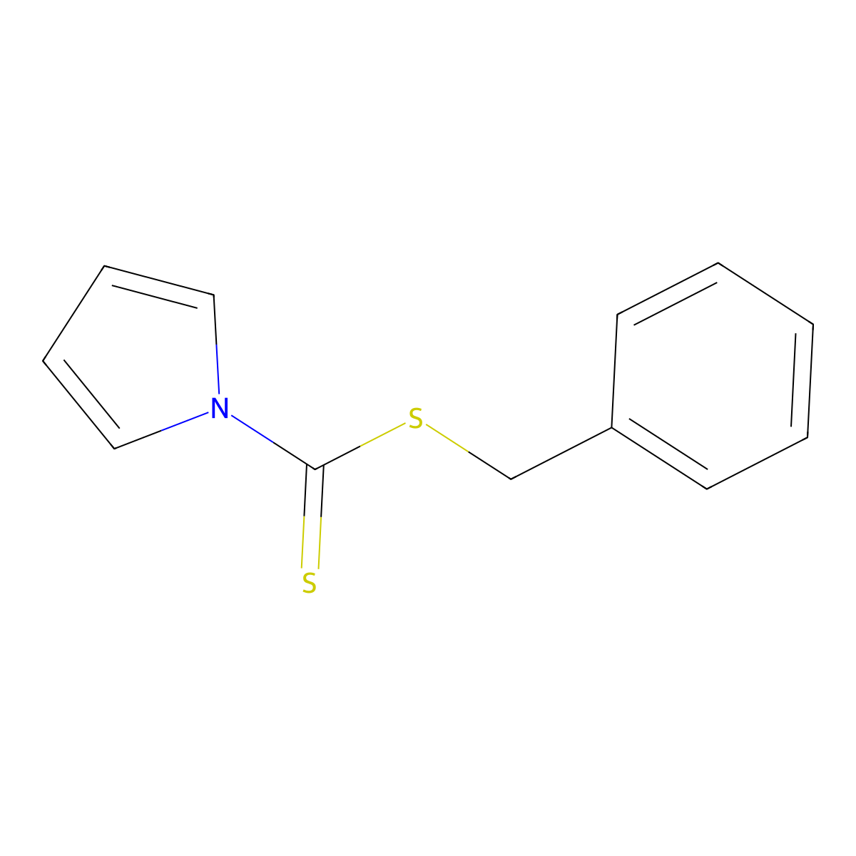 Benzyl 1H-pyrrole-1-carbodithioate molecular structure, CAS 60795-38-2