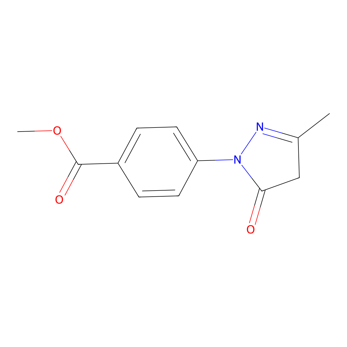 methyl 4-(3-methyl-5-oxo-4,5-dihydro-1H-pyrazol-1-yl)benzoate molecular structure, CAS 60798-07-4