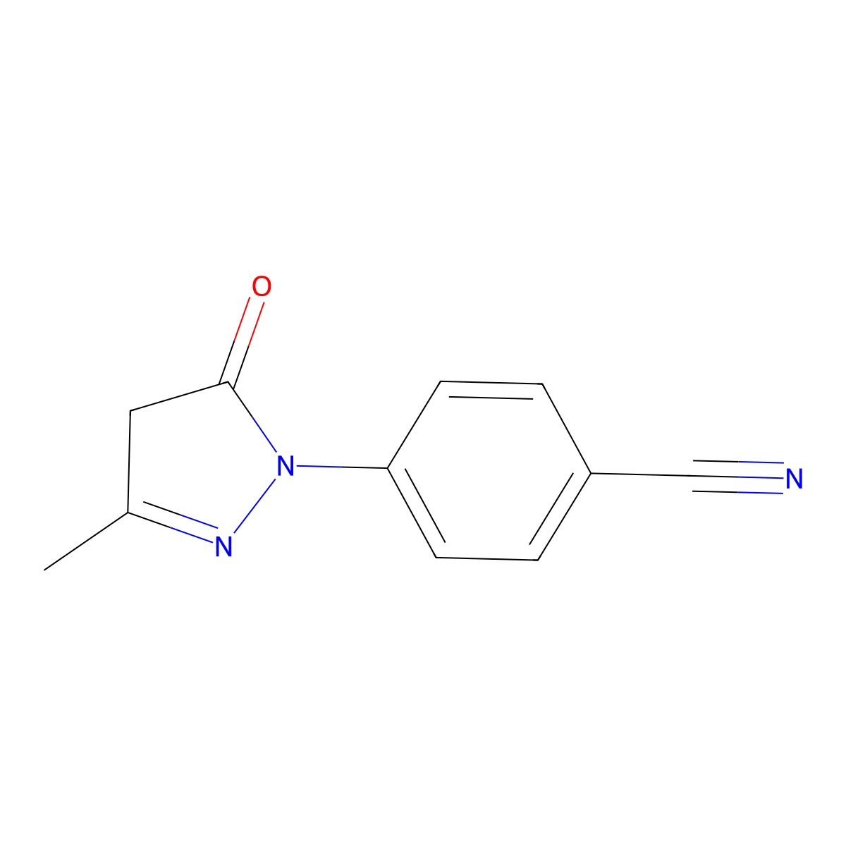 4-(3-Methyl-5-oxo-4,5-dihydro-1h-pyrazol-1-yl)benzonitrile molecular structure, CAS 60798-08-5