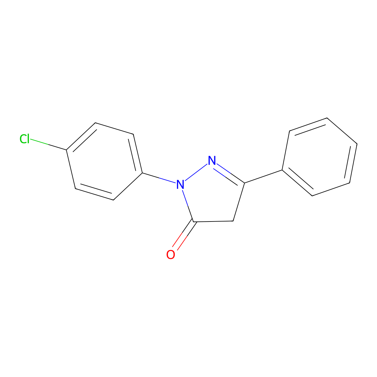 1-(4-Chlorophenyl)-3-phenyl-2-pyrazolin-5-one molecular structure, CAS 60798-13-2