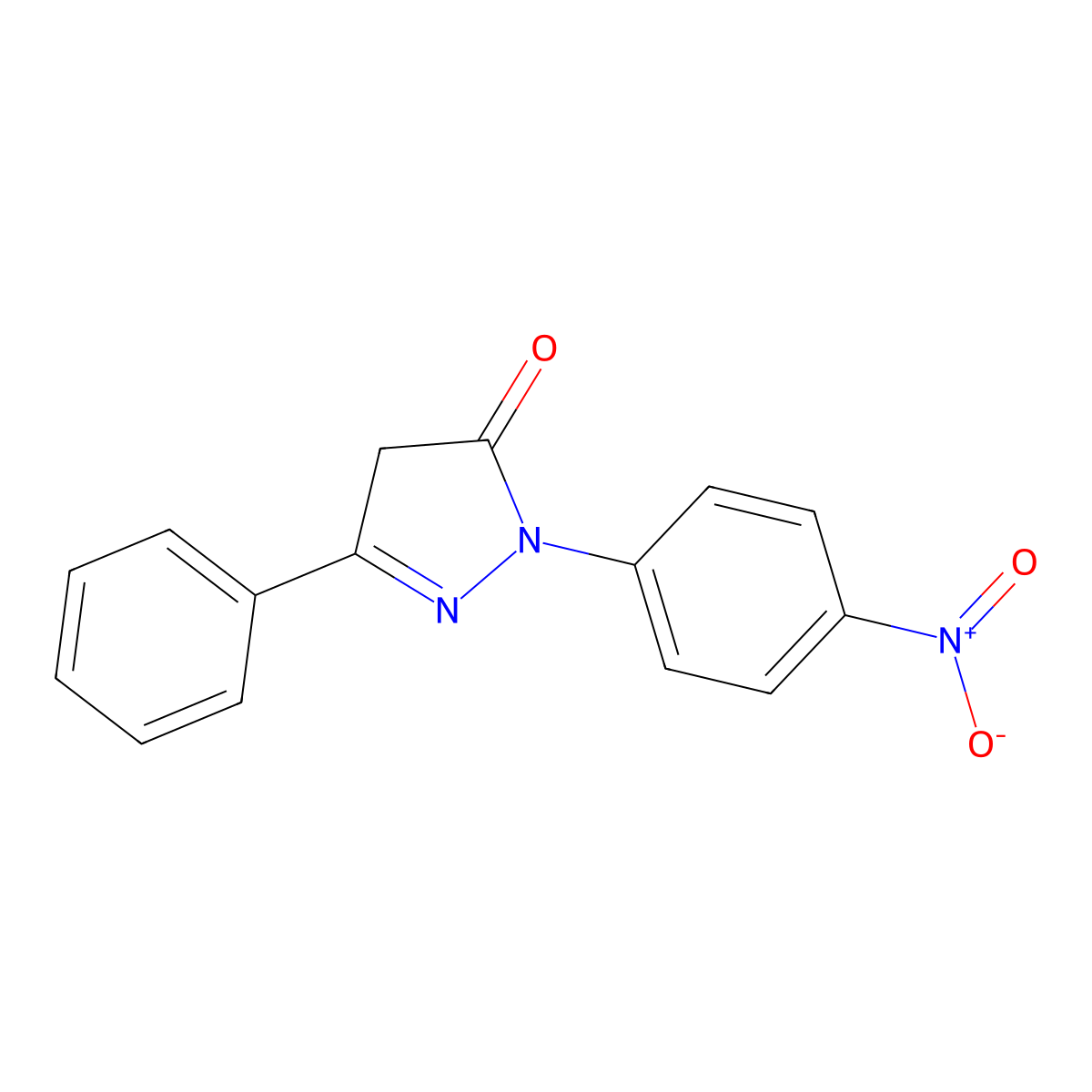 2-(4-nitrophenyl)-5-phenyl-4H-pyrazol-3-one molecular structure, CAS 60798-14-3