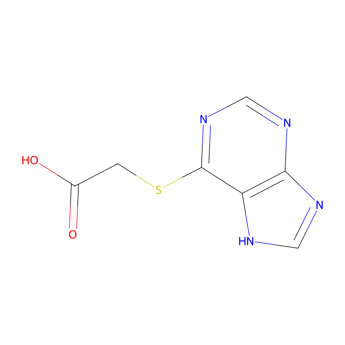 (9H-Purin-6-ylsulfanyl)-acetic acid molecular structure, CAS 608-09-3