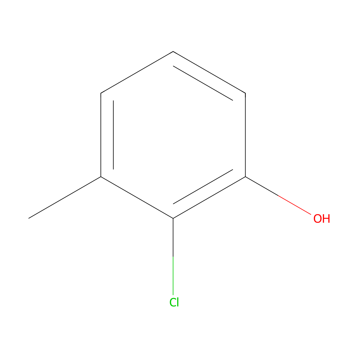 2-Chloro-m-cresol molecular structure, CAS 608-26-4