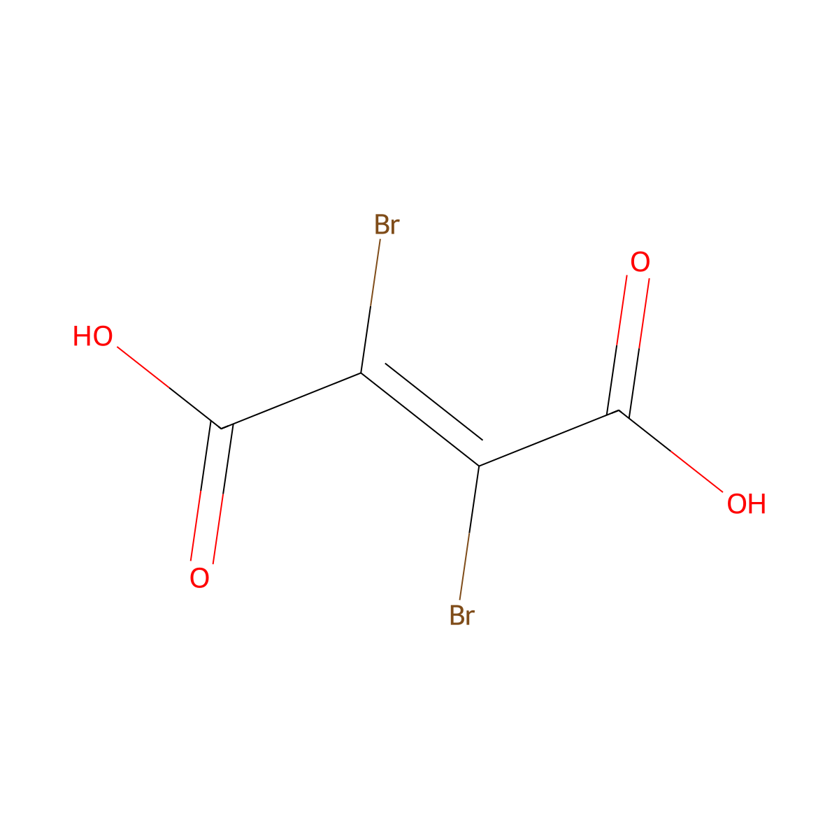 2-Butenedioic acid, 2,3-dibromo-, (2Z)- molecular structure, CAS 608-37-7