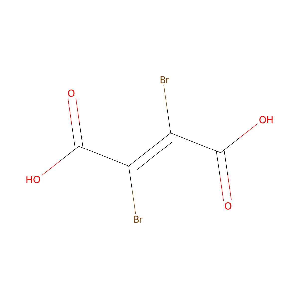 (E)-2,3-dibromo-2-butenedioic acid molecular structure, CAS 608-38-8