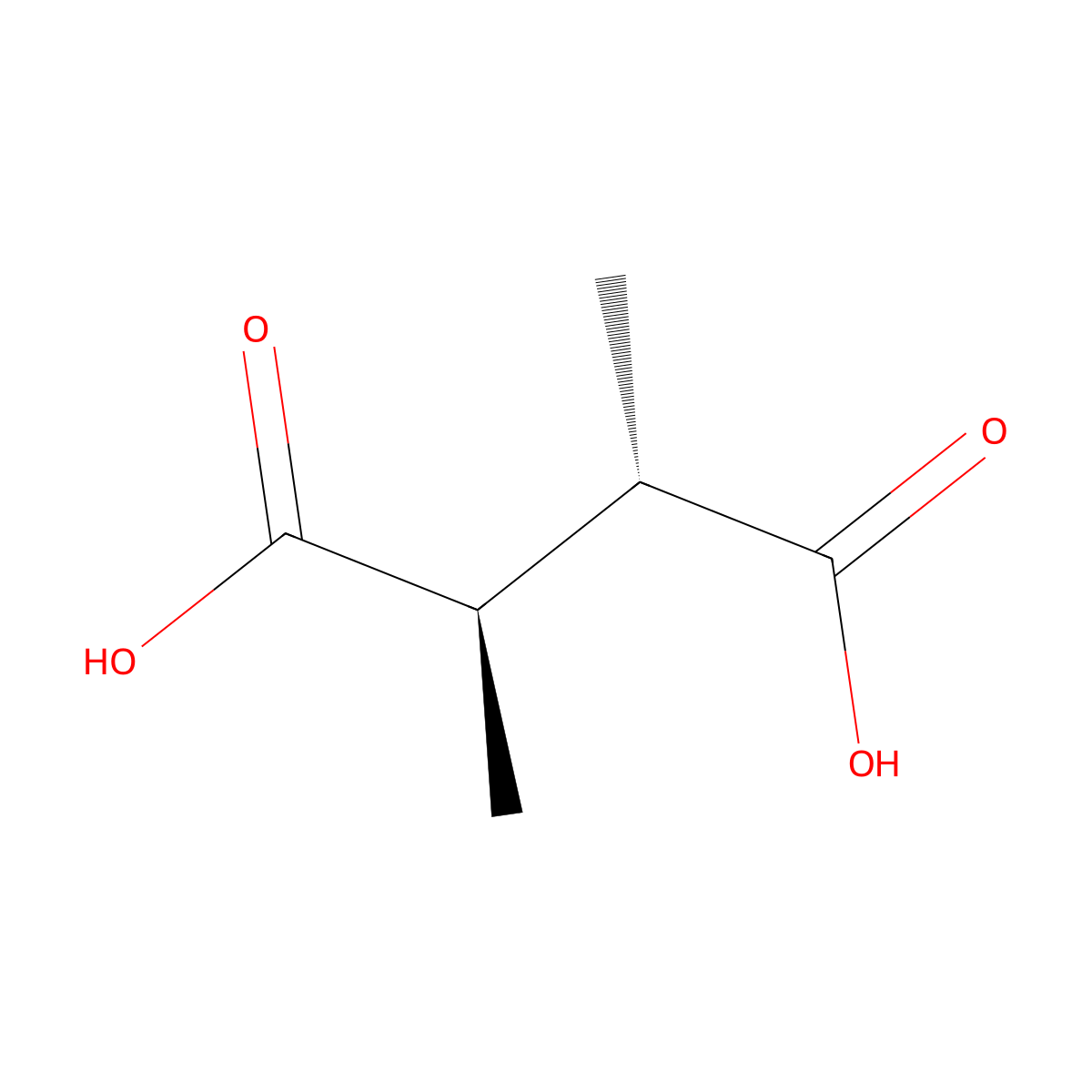 rel-(2R,3S)-2,3-Dimethylbutanedioic acid molecular structure, CAS 608-40-2