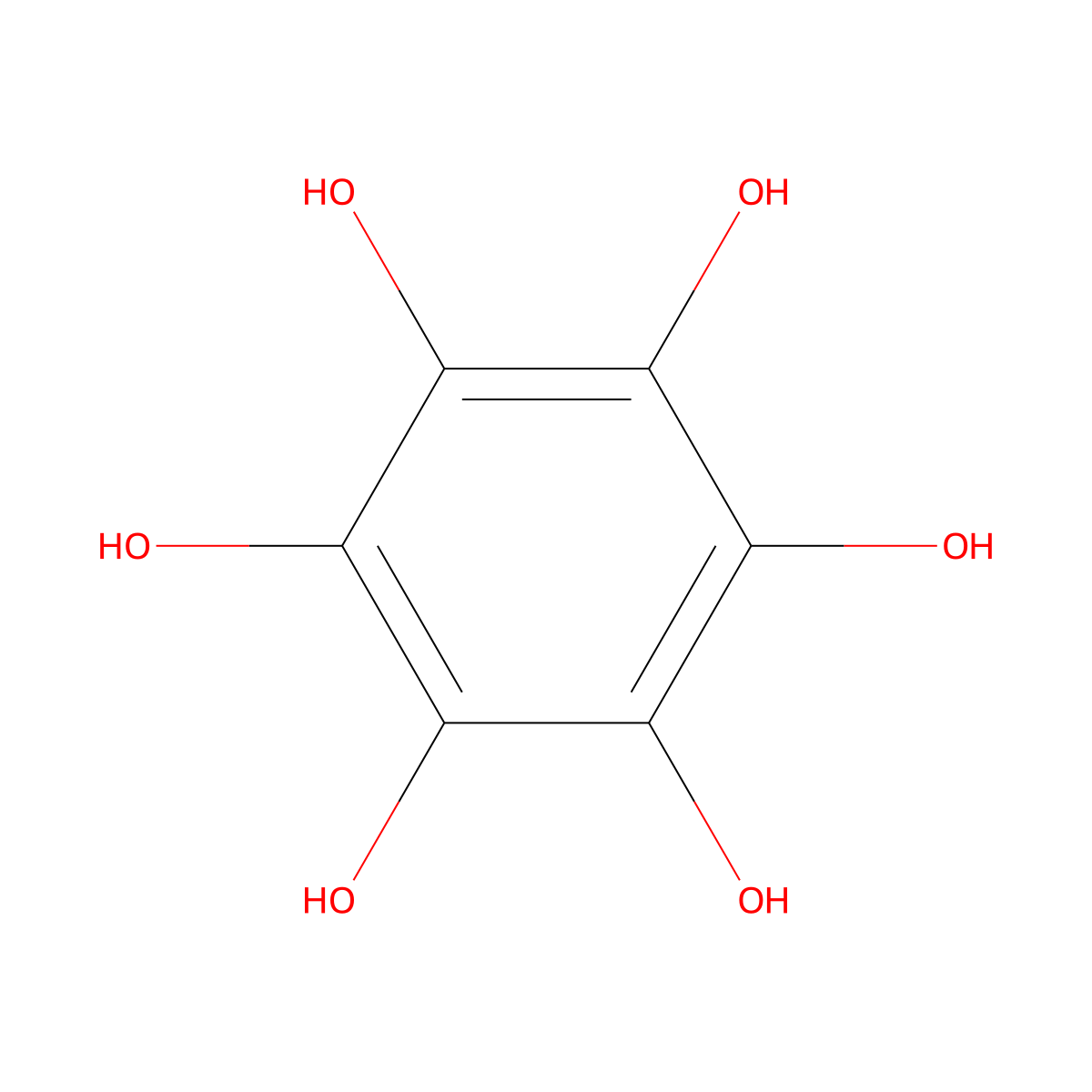 Hexahydroxybenzene molecular structure, CAS 608-80-0