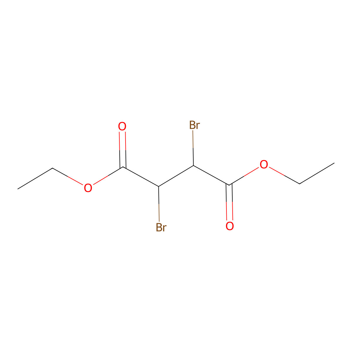 Diethyl 2,3-dibromosuccinate molecular structure, CAS 608-82-2