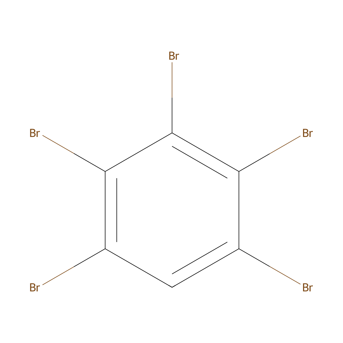 Pentabromobenzene molecular structure, CAS 608-90-2