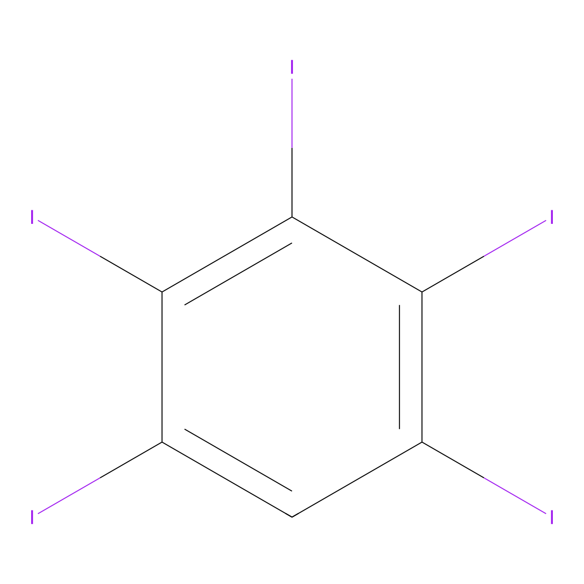 Pentaiodobenzene molecular structure, CAS 608-96-8