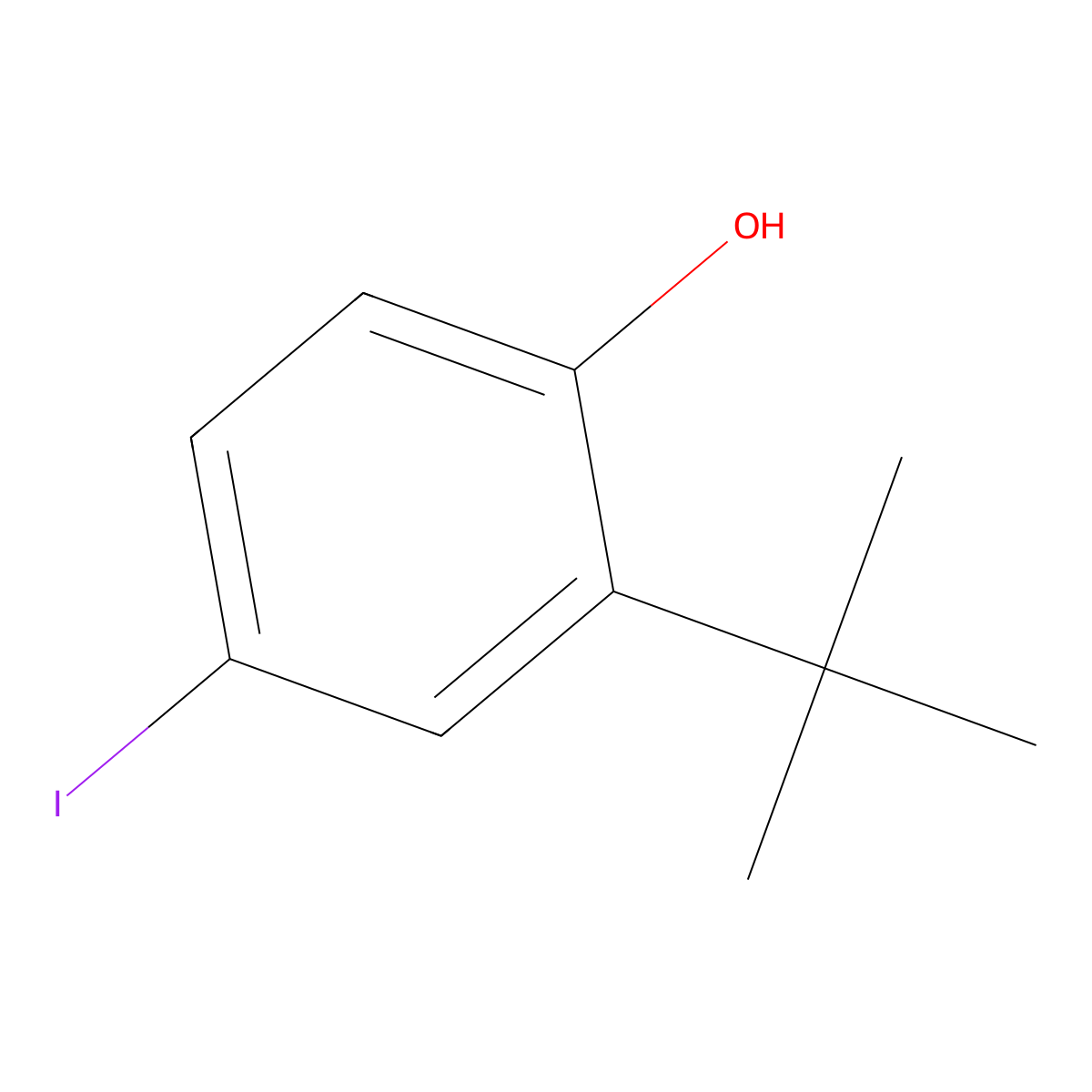 2-(Tert-butyl)-4-iodophenol molecular structure, CAS 60803-25-0