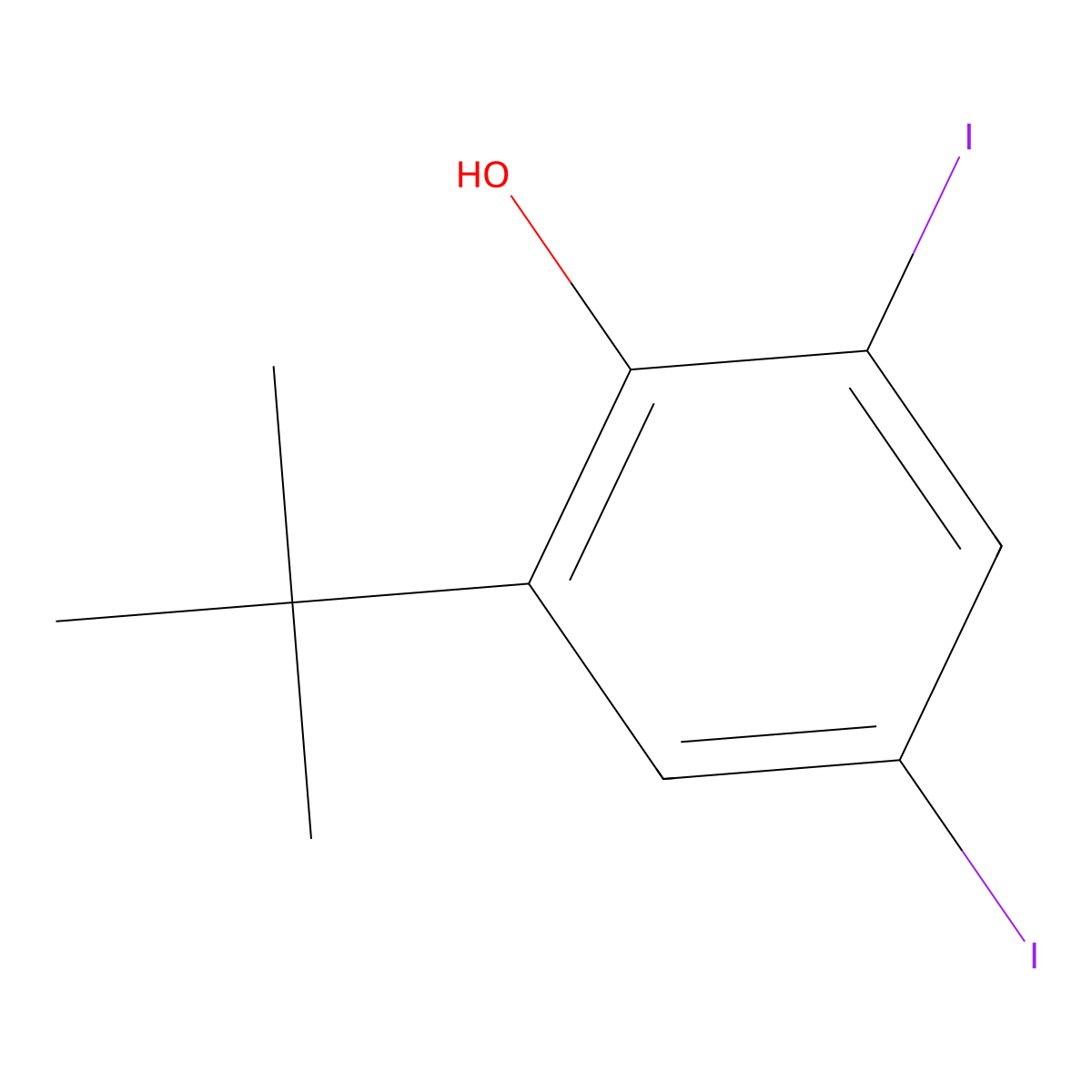 2-tert-Butyl-4,6-diiodophenol molecular structure, CAS 60803-26-1