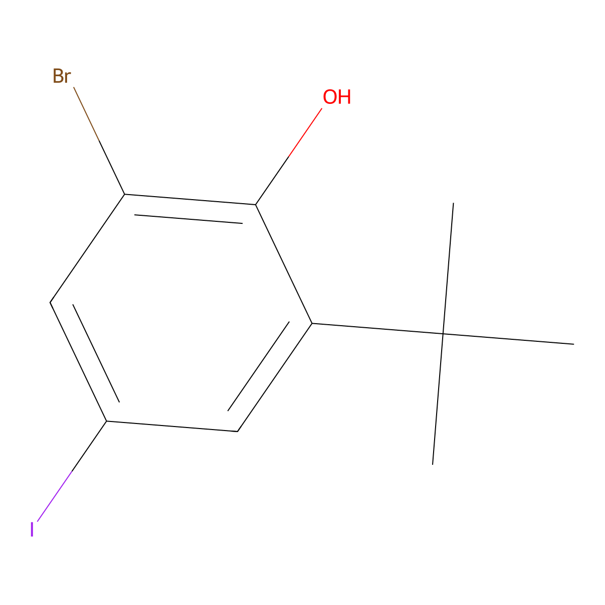 2-Bromo-6-tert-butyl-4-iodophenol molecular structure, CAS 60803-27-2