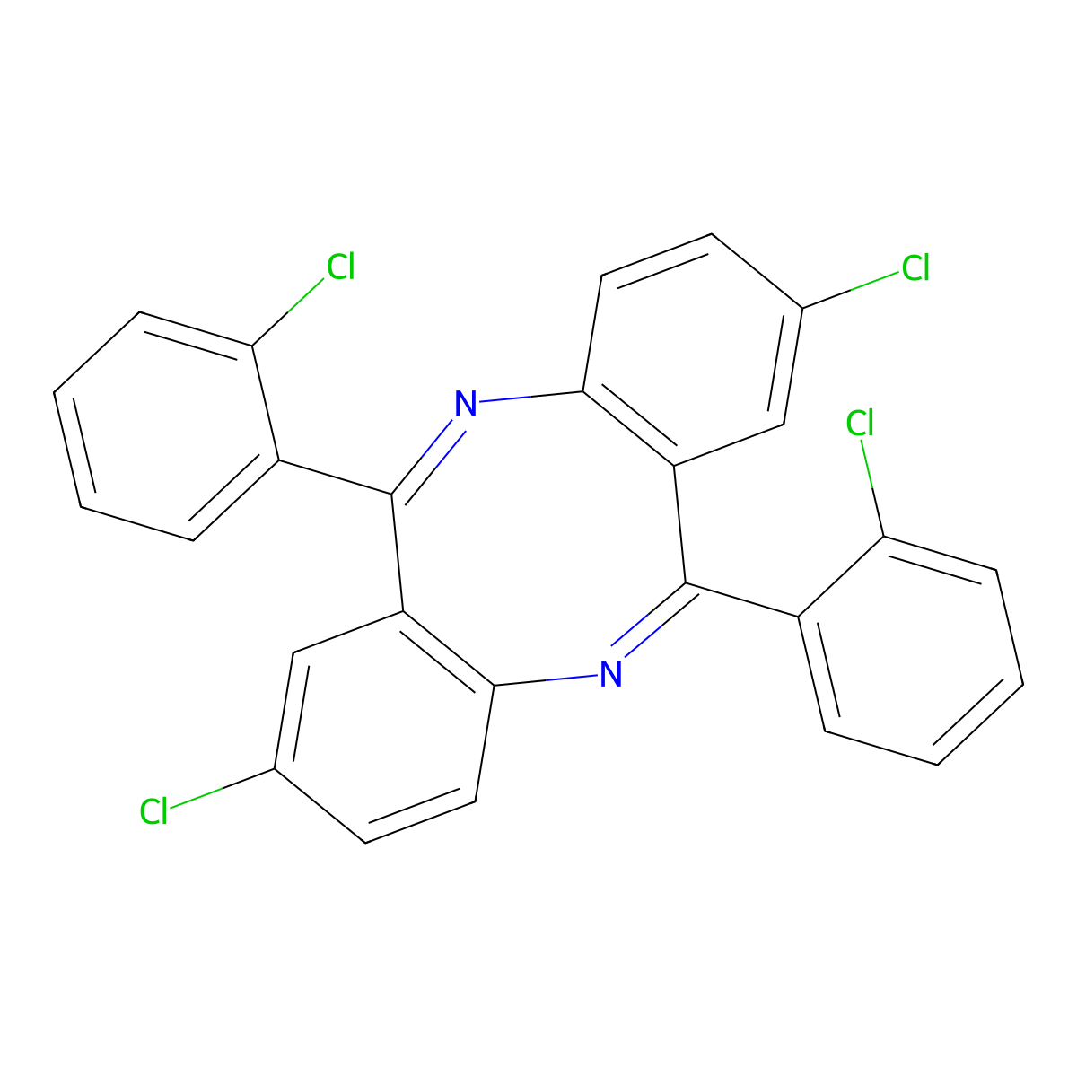 2,8-Dichloro-6,12-bis(2-chlorophenyl)benzo[c][1,5]benzodiazocine molecular structure, CAS 6081-35-2