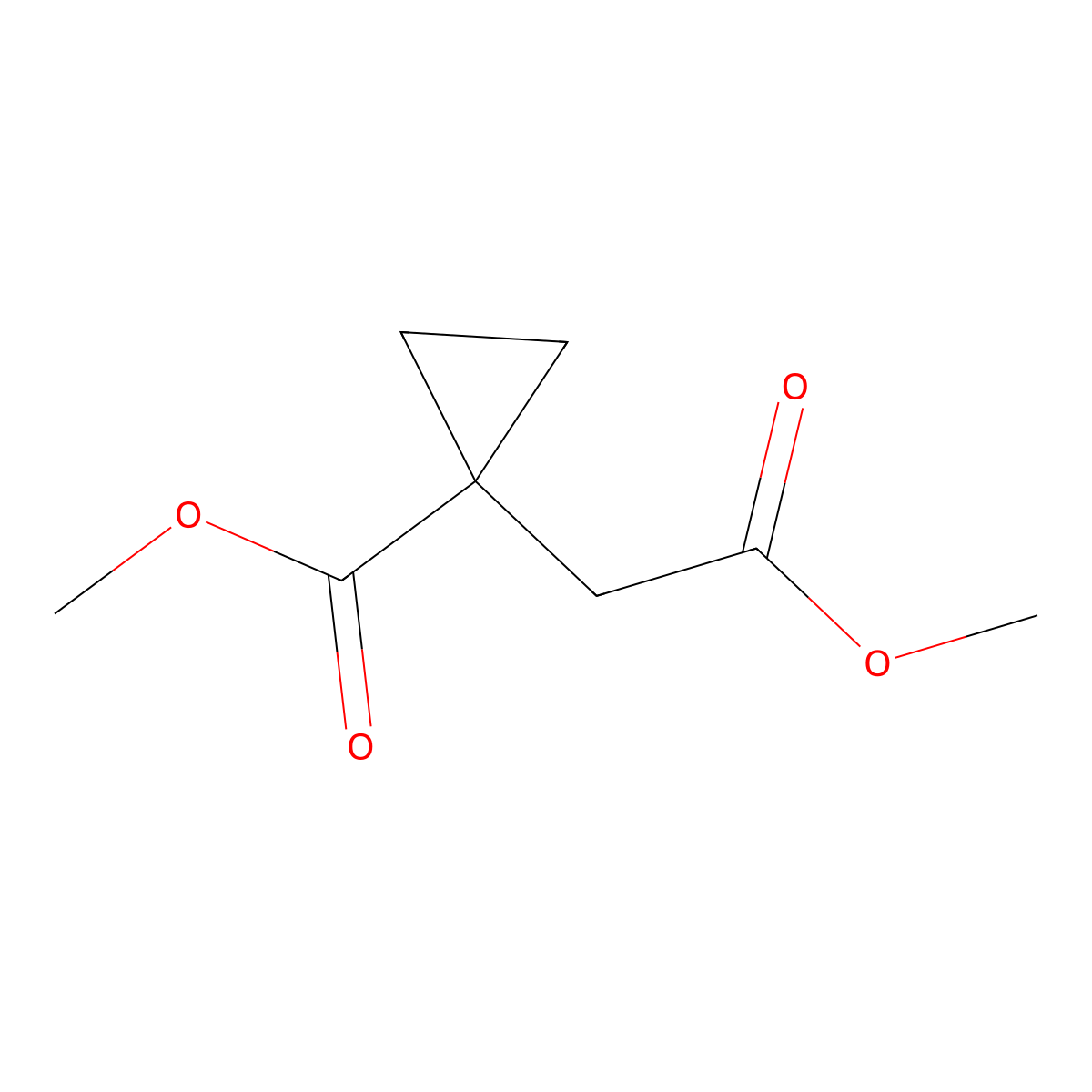 Methyl 1-(2-methoxy-2-oxoethyl)cyclopropane-1-carboxylate molecular structure, CAS 6081-67-0