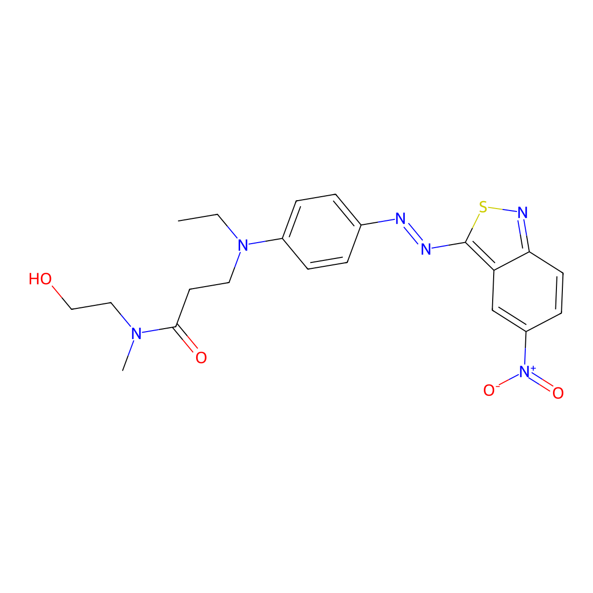 3-(Ethyl(4-(2-(5-nitro-2,1-benzisothiazol-3-yl)diazenyl)phenyl)amino)-N-(2-hydroxyethyl)-N-methylpropanamide molecular structure, CAS 60810-05-1