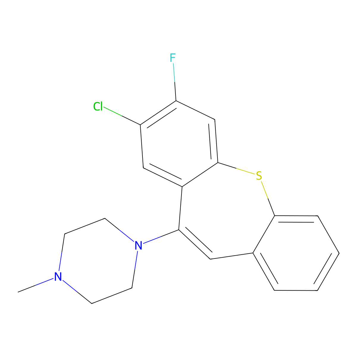 1-(8-Chloro-7-fluorodibenzo[b,f]thiepin-10-yl)-4-methylpiperazine molecular structure, CAS 60811-06-5