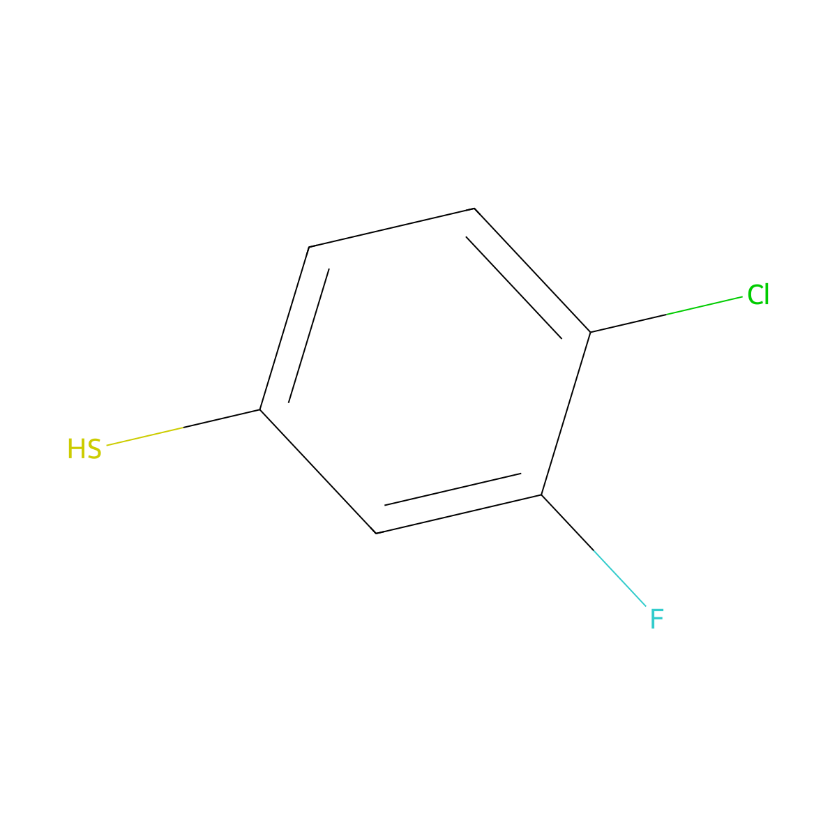 4-Chloro-3-fluorobenzene-1-thiol molecular structure, CAS 60811-22-5
