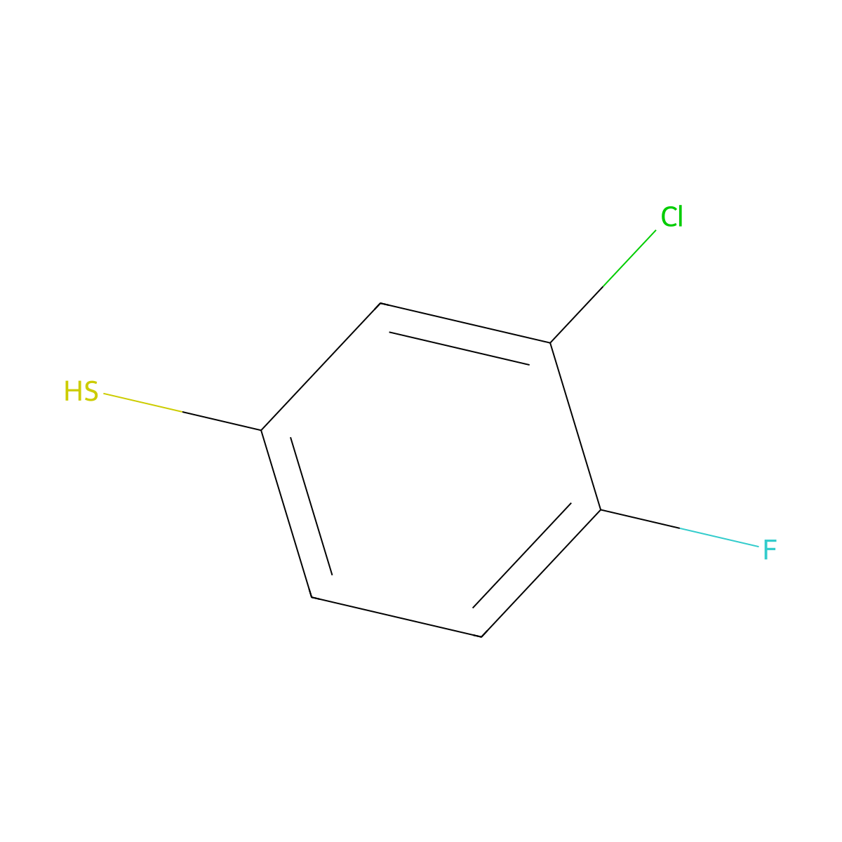 3-Chloro-4-fluorobenzene-1-thiol molecular structure, CAS 60811-23-6