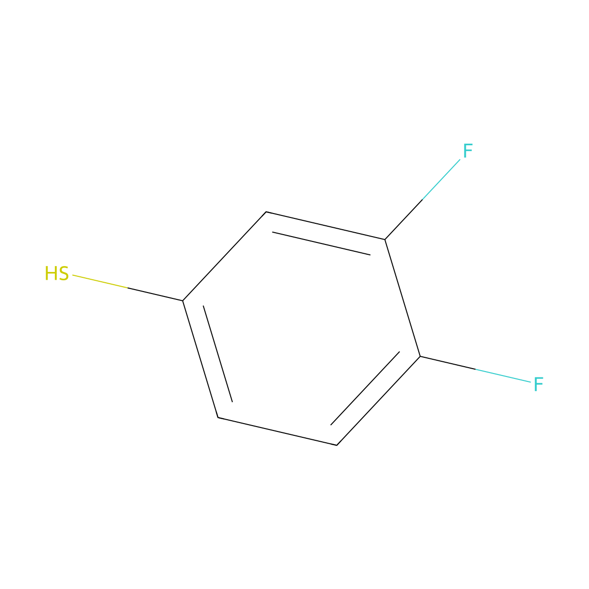 3,4-Difluorobenzenethiol molecular structure, CAS 60811-24-7