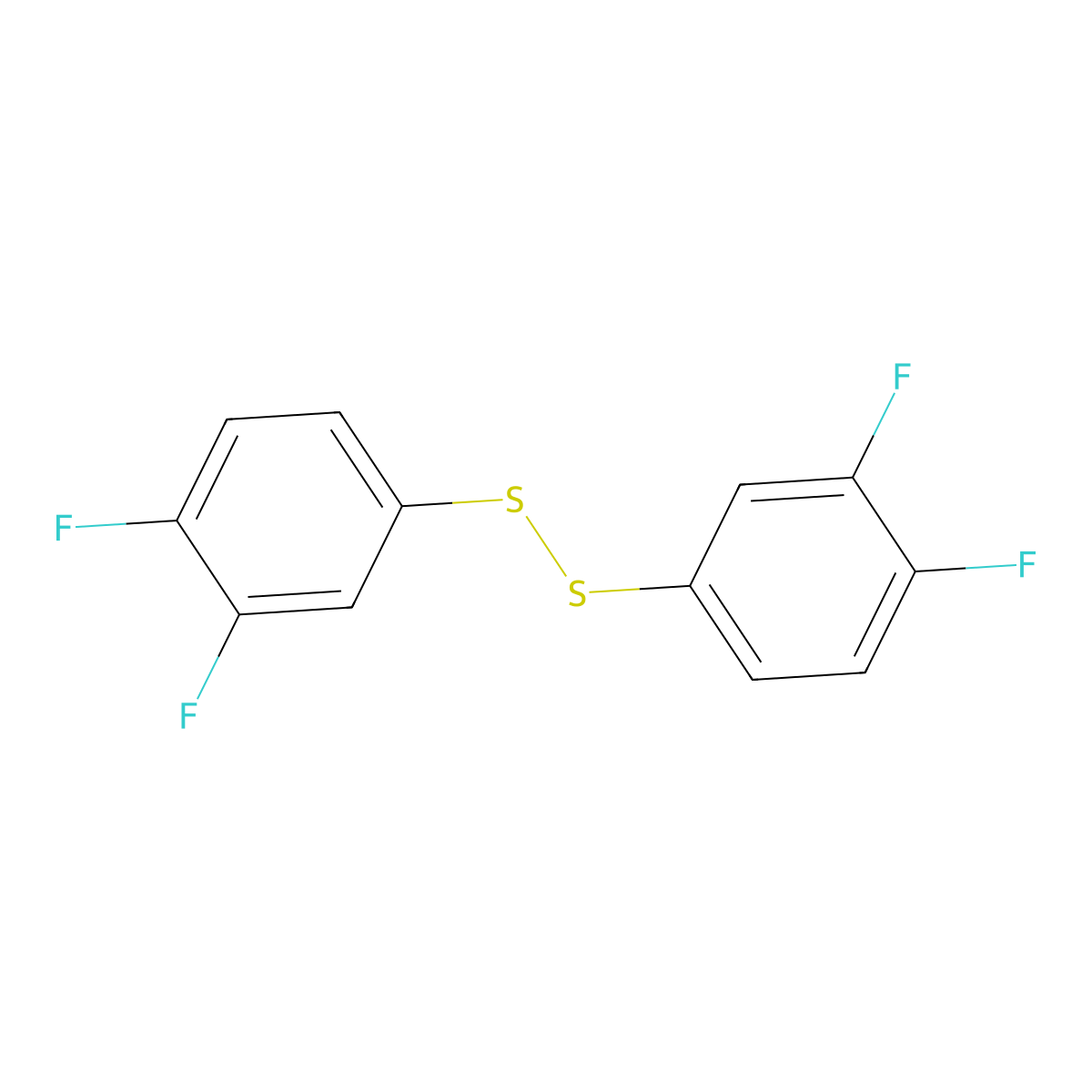 Disulfide, bis(3,4-difluorophenyl) molecular structure, CAS 60811-25-8