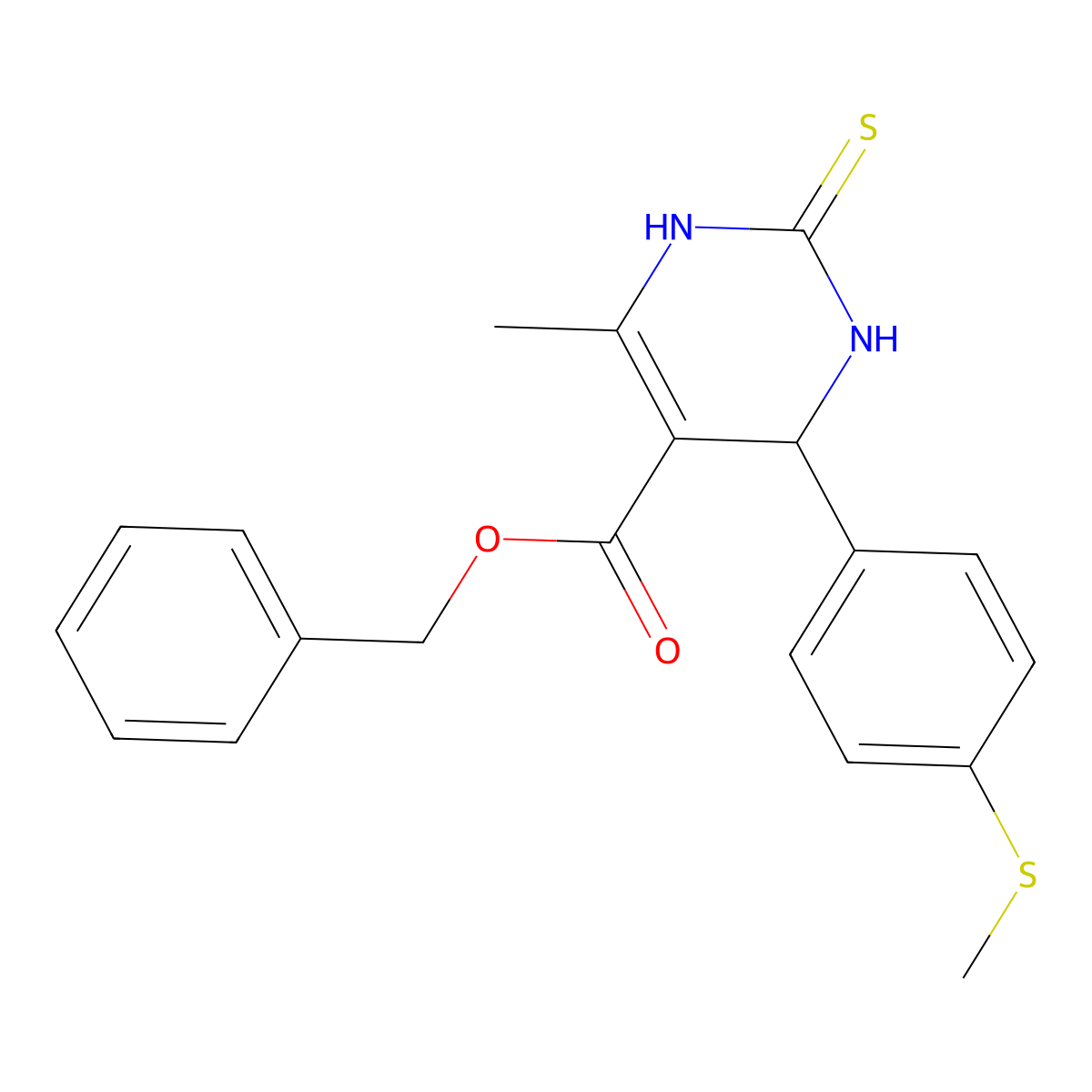 Benzyl 6-methyl-4-[4-(methylsulfanyl)phenyl]-2-thioxo-1,2,3,4-tetrahydropyrimidine-5-carboxylate molecular structure, CAS 608120-84-9