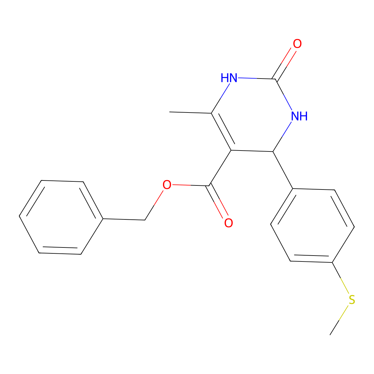 Benzyl 6-methyl-4-[4-(methylsulfanyl)phenyl]-2-oxo-1,2,3,4-tetrahydropyrimidine-5-carboxylate molecular structure, CAS 608120-94-1