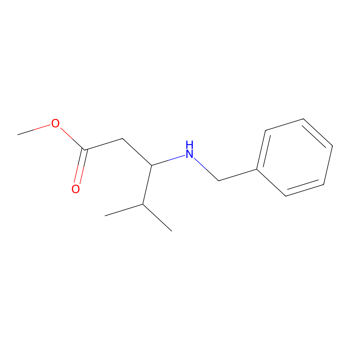 Methyl 3-(benzylamino)-4-methylpentanoate molecular structure, CAS 608127-92-0