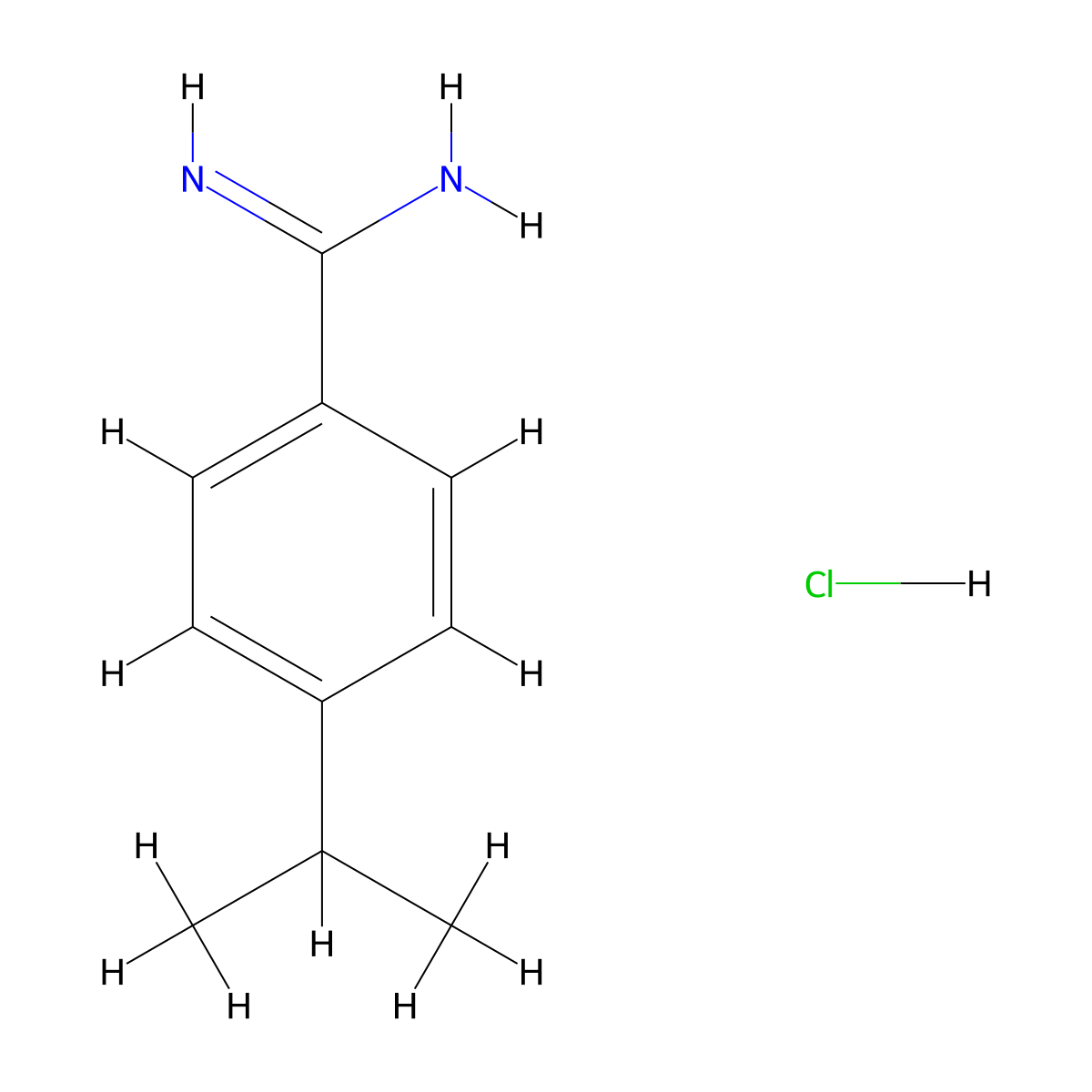 4-(Propan-2-yl)benzene-1-carboximidamide hydrochloride molecular structure, CAS 608128-71-8