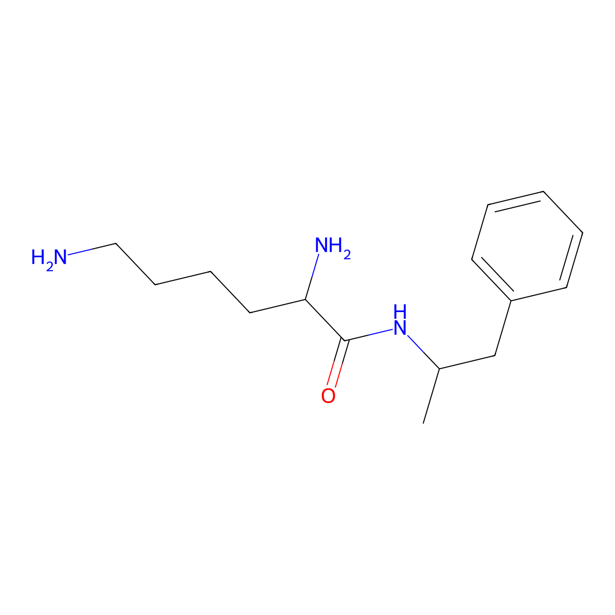 Lisdexamfetamine molecular structure, CAS 608137-32-2