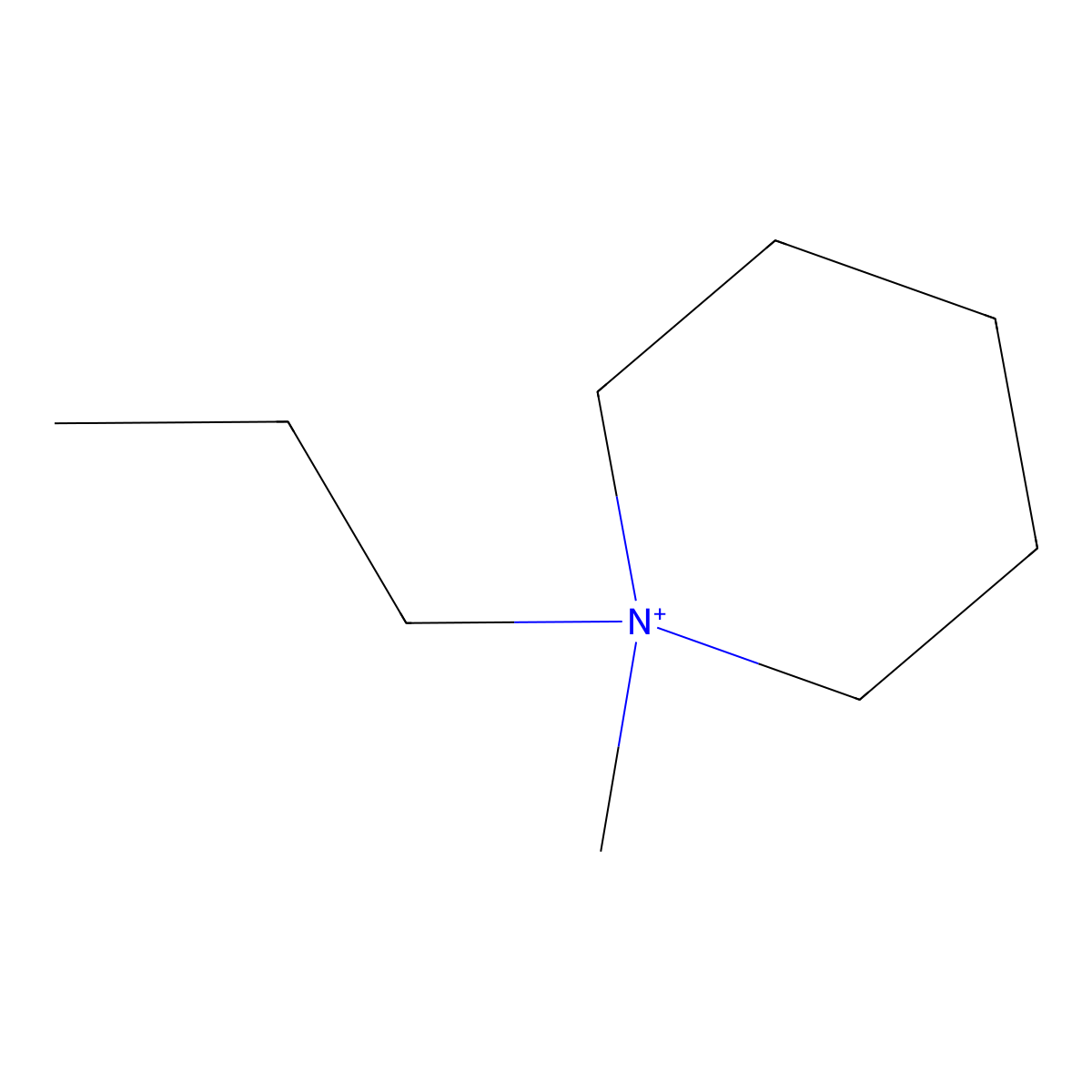 1-Methyl-1-propylpiperidin-1-ium molecular structure, CAS 608140-11-0