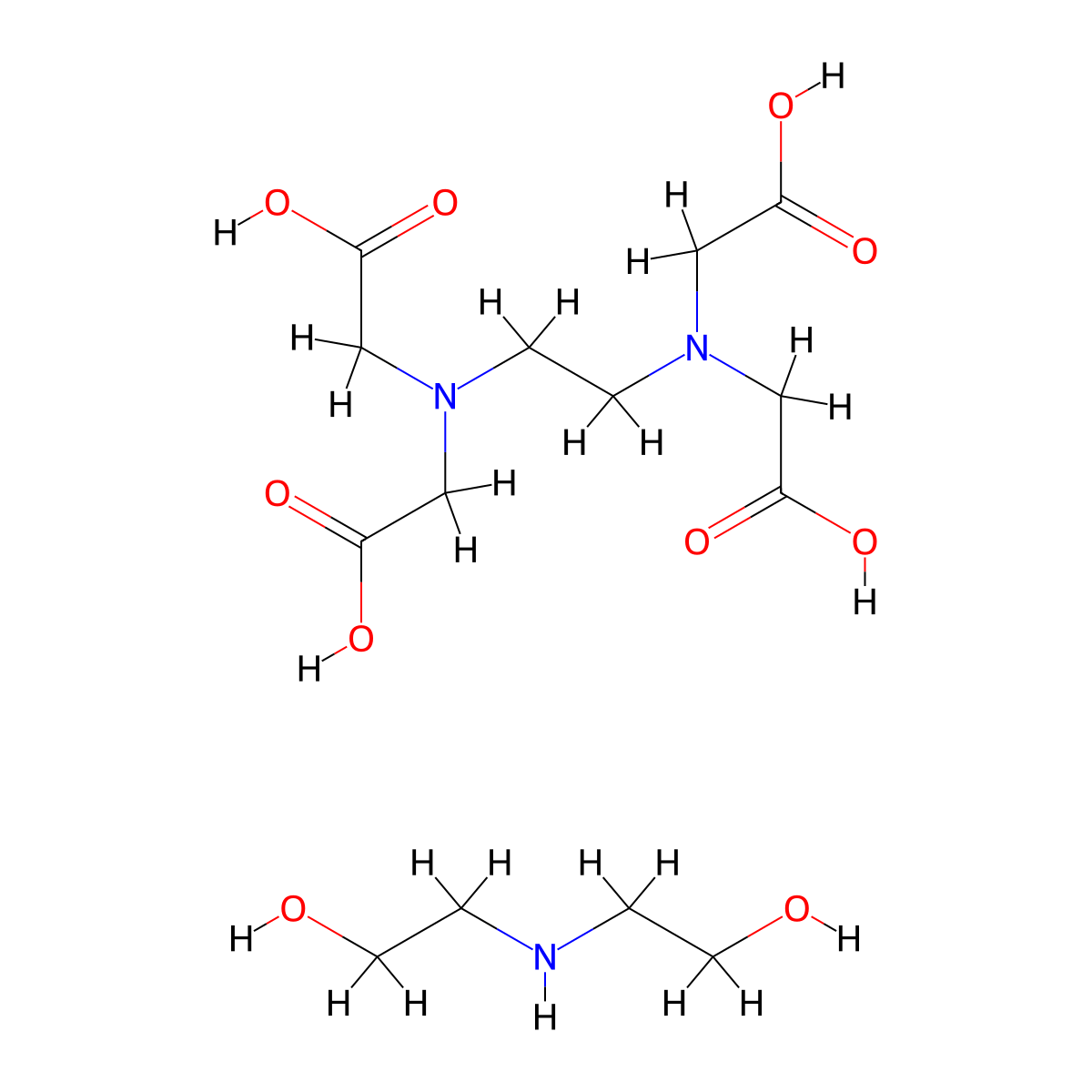 Tetrakis(bis(2-hydroxyethyl)ammonium) ethylenediaminetetraacetate molecular structure, CAS 60816-64-0
