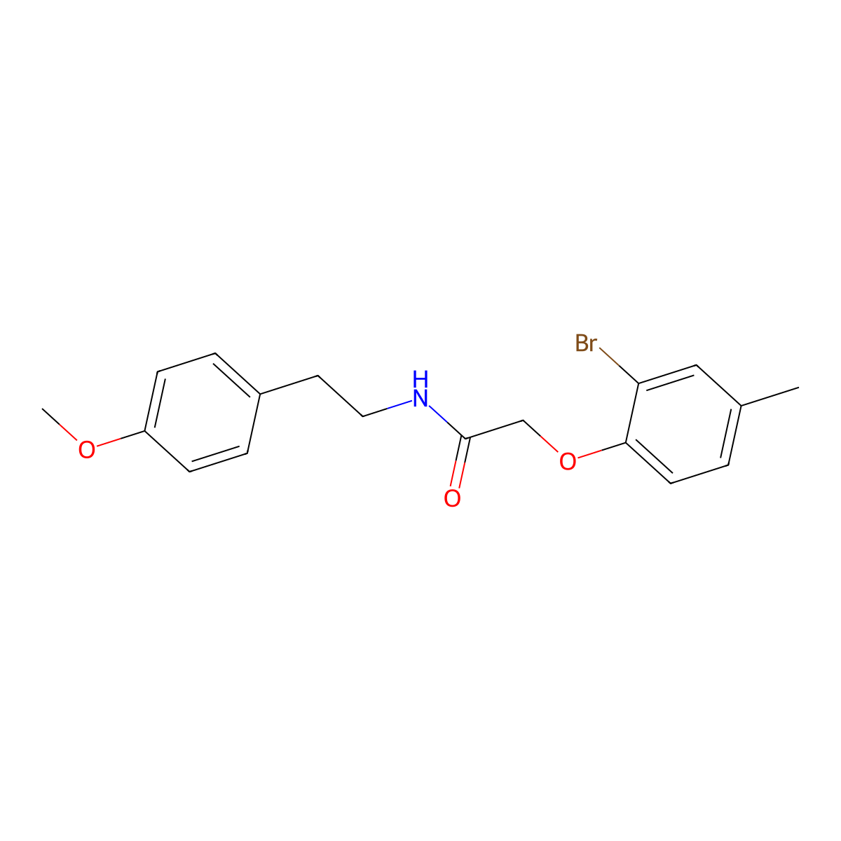 2-(2-bromo-4-methylphenoxy)-N-[2-(4-methoxyphenyl)ethyl]acetamide molecular structure, CAS 6082-25-3