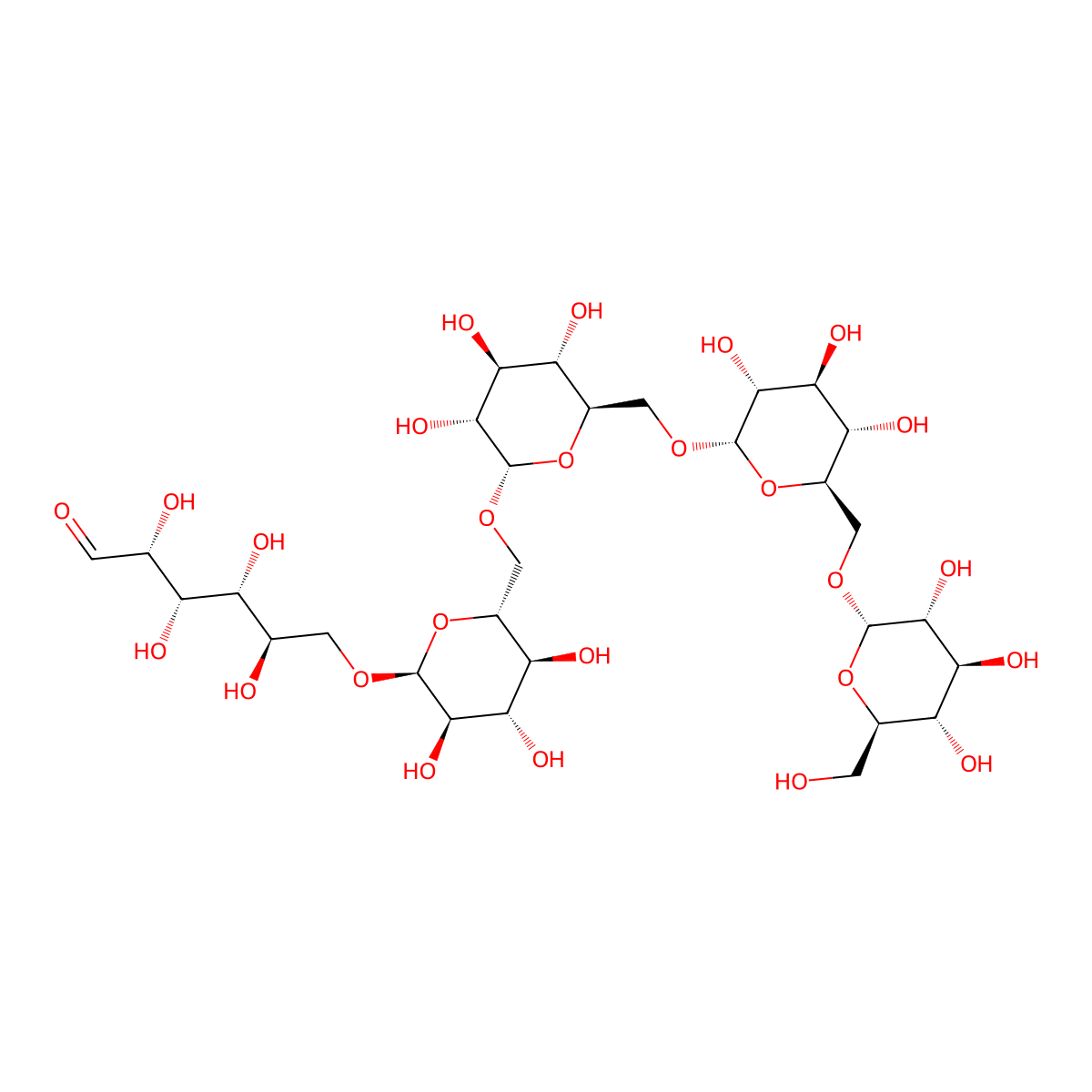 Isomaltopentaose molecular structure, CAS 6082-32-2