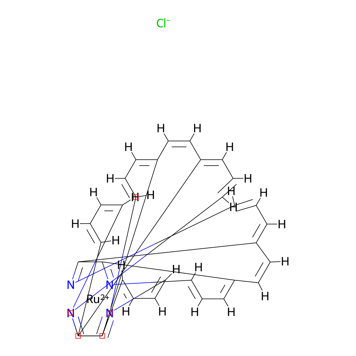 Dichloridebis(1,10-phenanthroline)(2,2'-bipyridine)ruthenium(II) molecular structure, CAS 60828-37-7