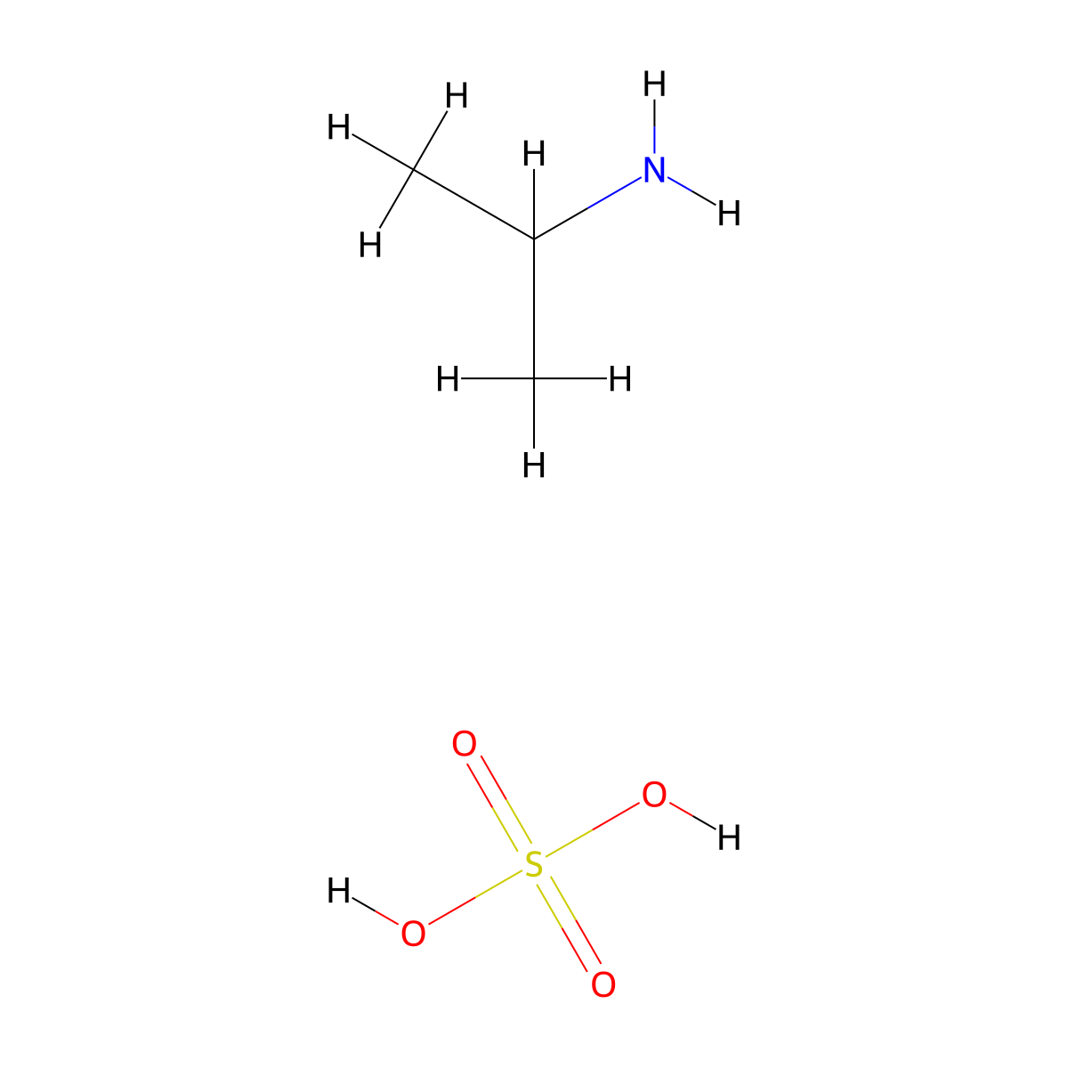 Isopropylamine sulfate molecular structure, CAS 60828-92-4