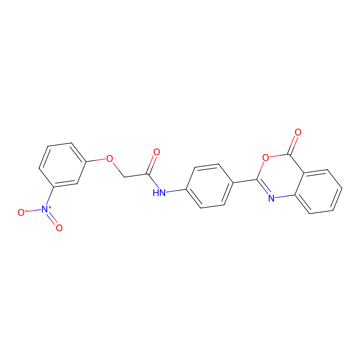 2-(3-nitrophenoxy)-N-[4-(4-oxo-4H-3,1-benzoxazin-2-yl)phenyl]acetamide molecular structure, CAS 6083-31-4