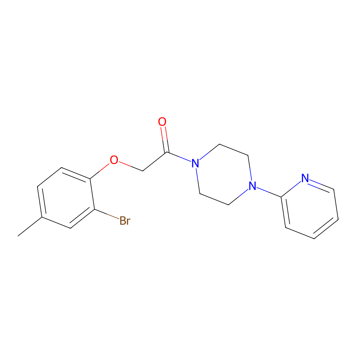 2-(2-Bromo-4-methylphenoxy)-1-[4-(pyridin-2-yl)piperazin-1-yl]ethanone molecular structure, CAS 6083-63-2