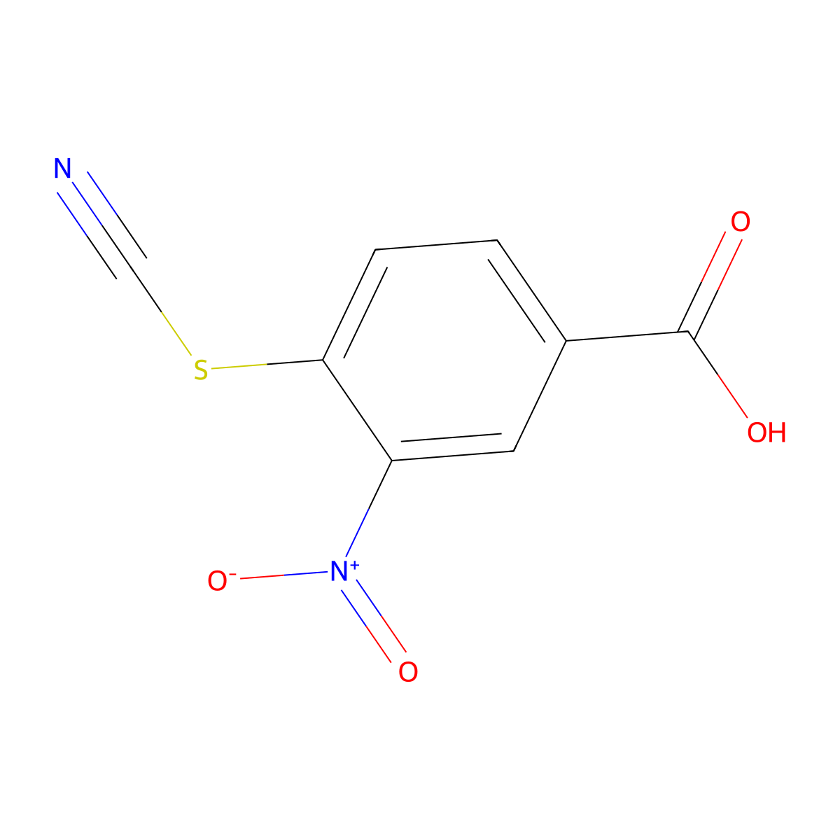 4-(Cyanosulfanyl)-3-nitrobenzoic acid molecular structure, CAS 6083-79-0