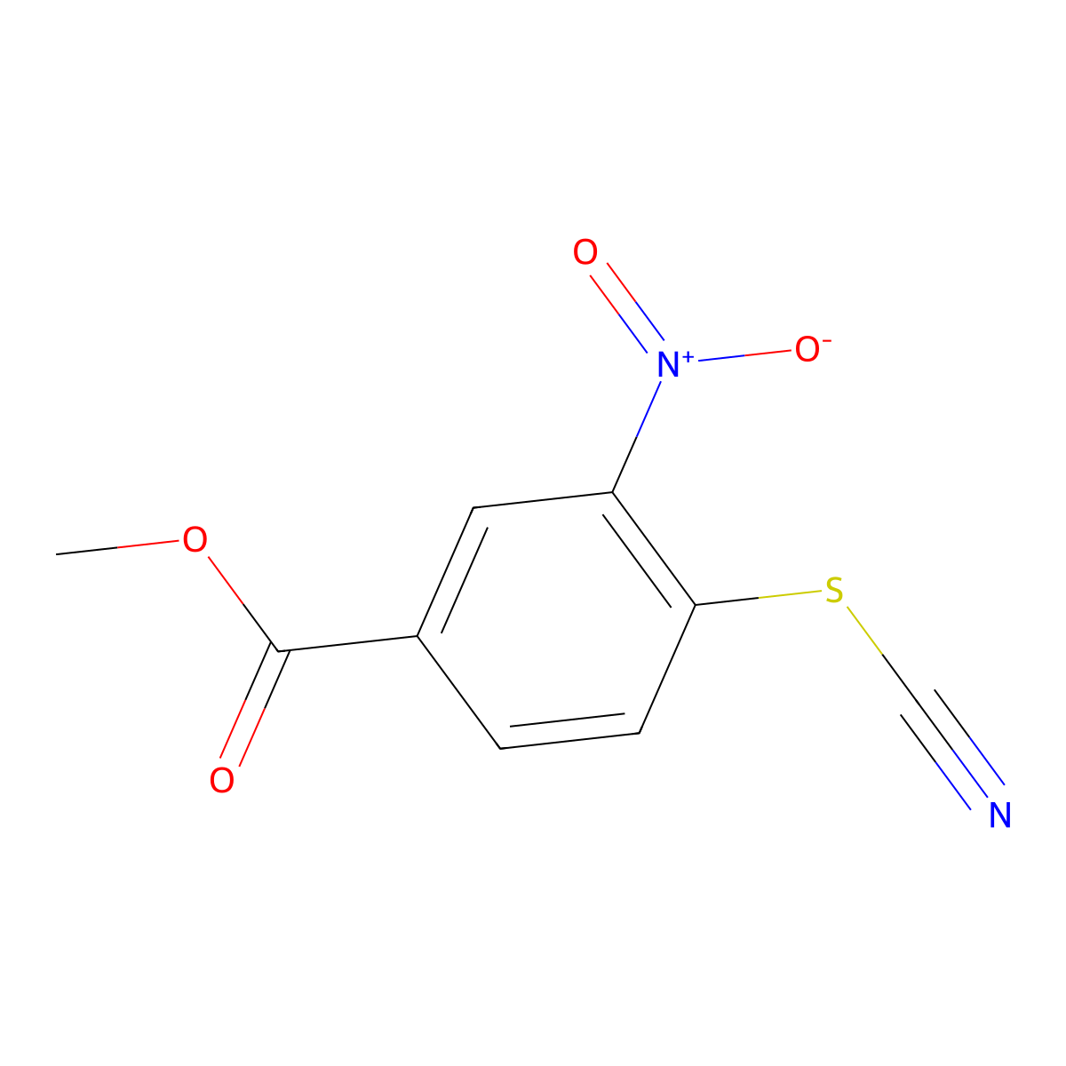 Methyl 3-nitro-4-thiocyanatobenzoate molecular structure, CAS 6083-80-3