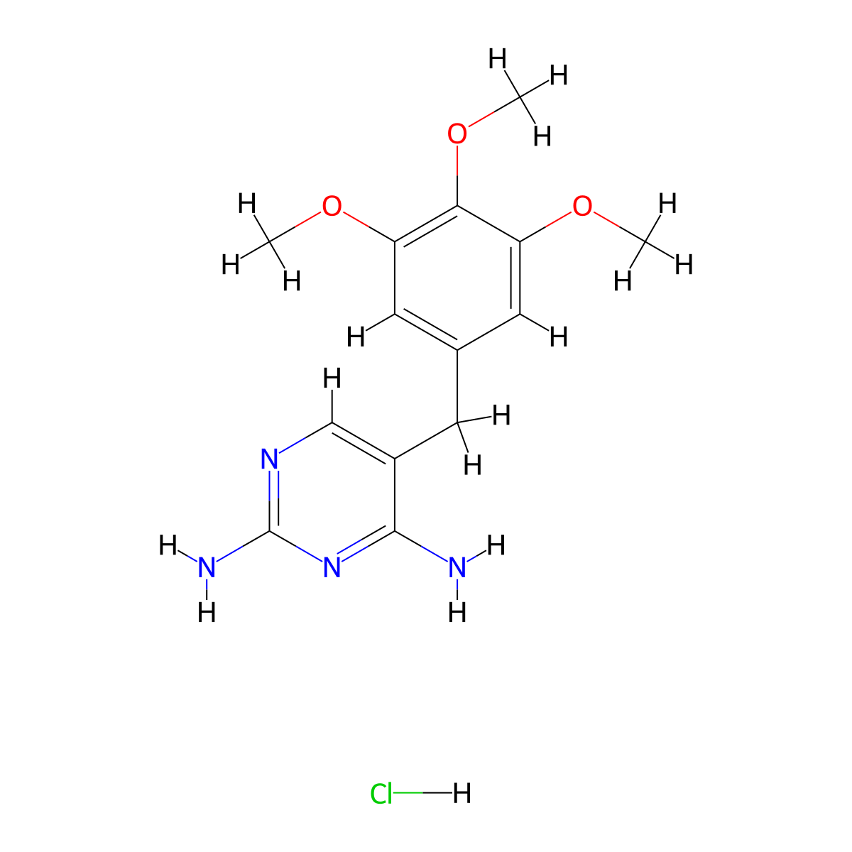 Trimethoprim Hydrochloride molecular structure, CAS 60834-30-2