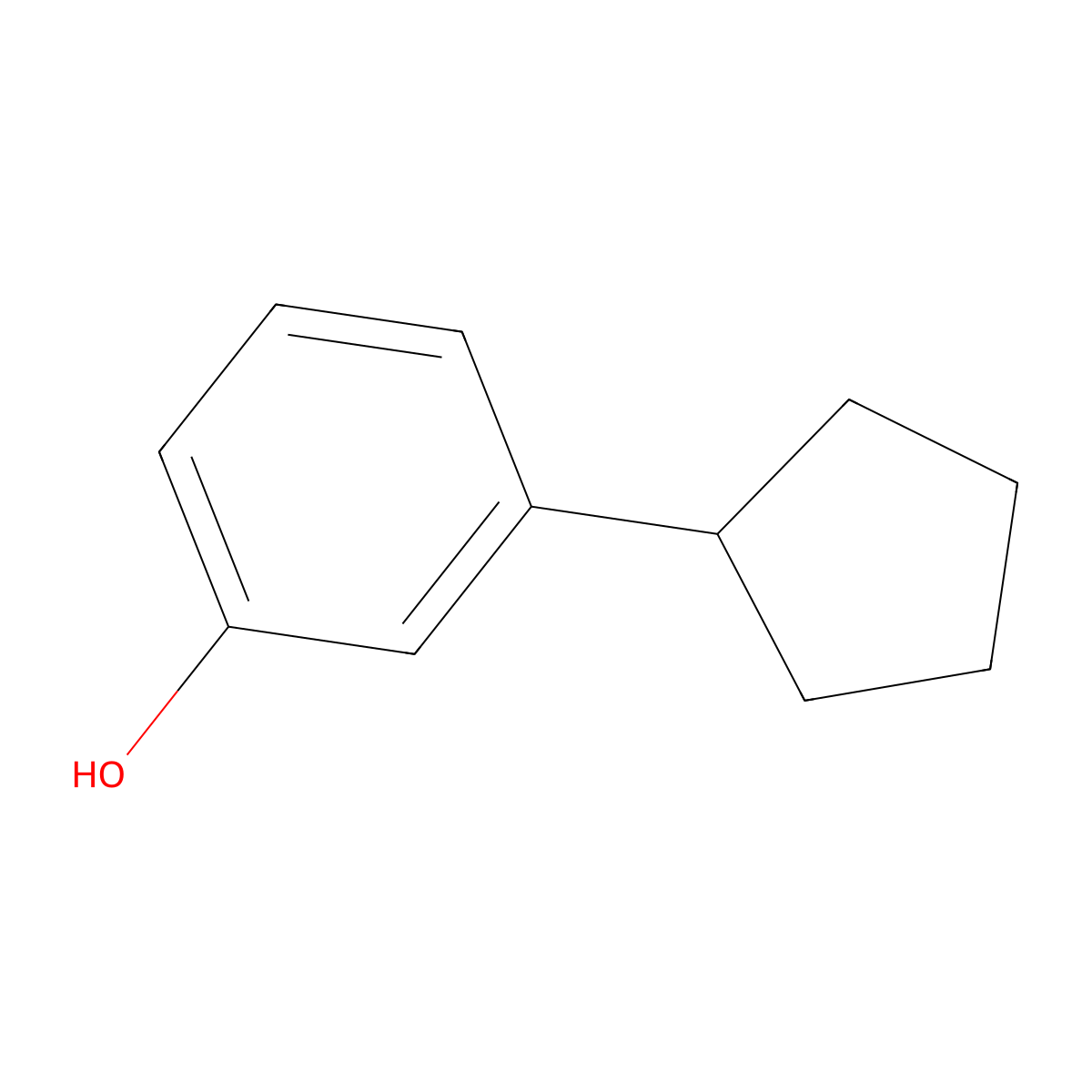 3-Cyclopentylphenol molecular structure, CAS 60834-87-9