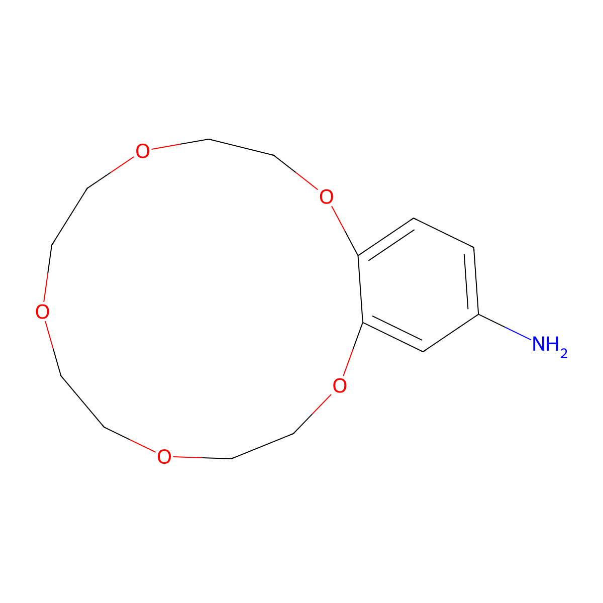 4'-Aminobenzo-15-crown 5-Ether molecular structure, CAS 60835-71-4