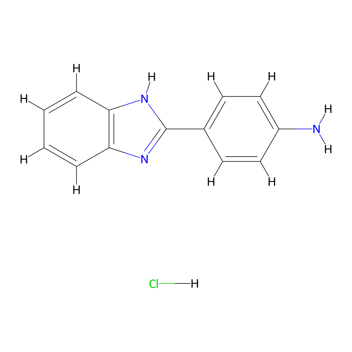 4-(1H-1,3-benzodiazol-2-yl)aniline hydrochloride molecular structure, CAS 60837-27-6