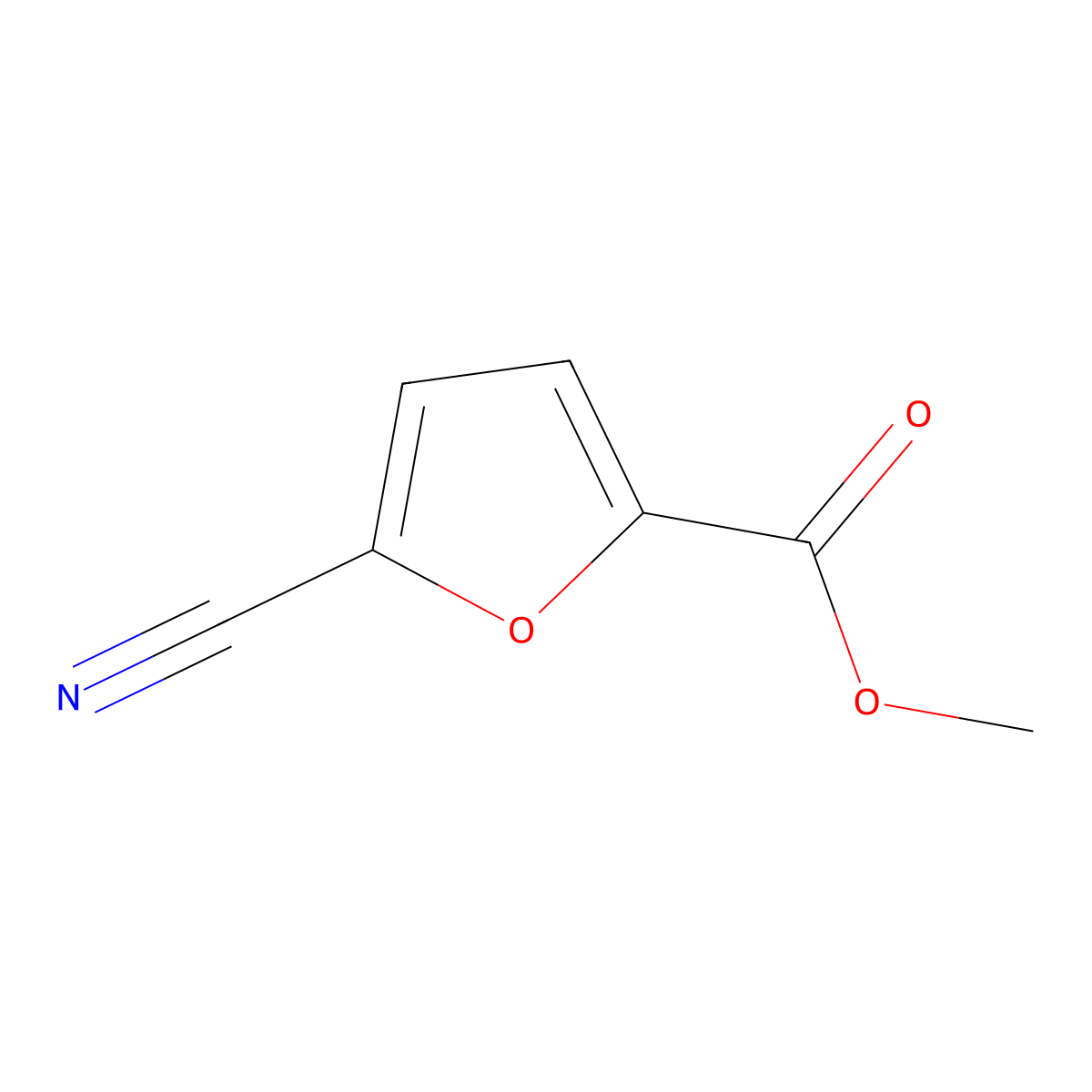 Methyl 5-cyanofuran-2-carboxylate molecular structure, CAS 60838-00-8