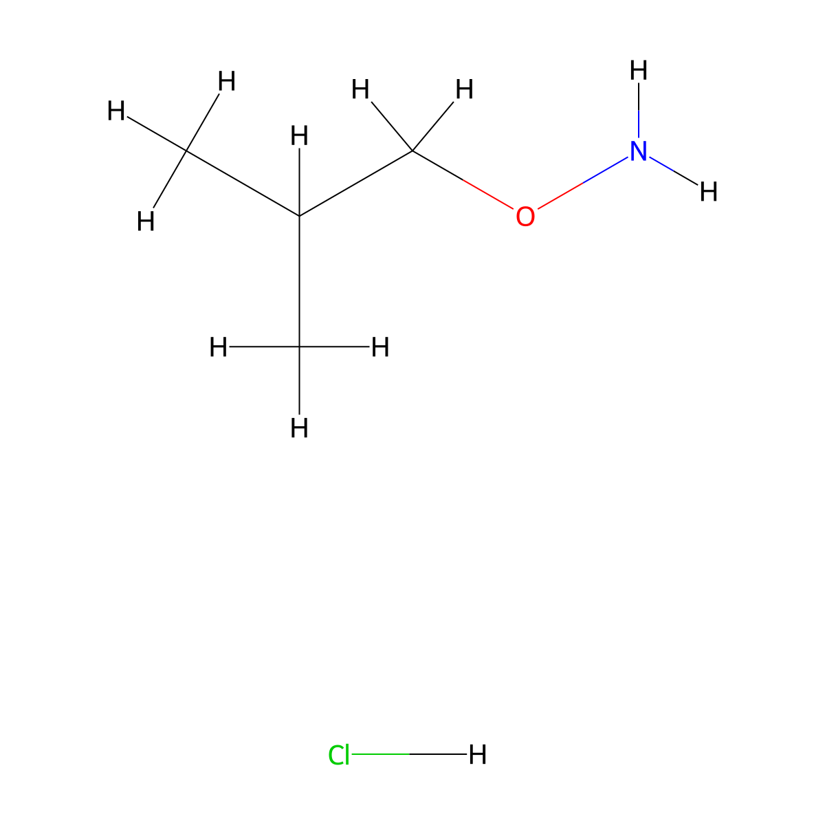 O-(2-Methylpropyl)hydroxylamine--hydrogen chloride (1/1) molecular structure, CAS 6084-58-8