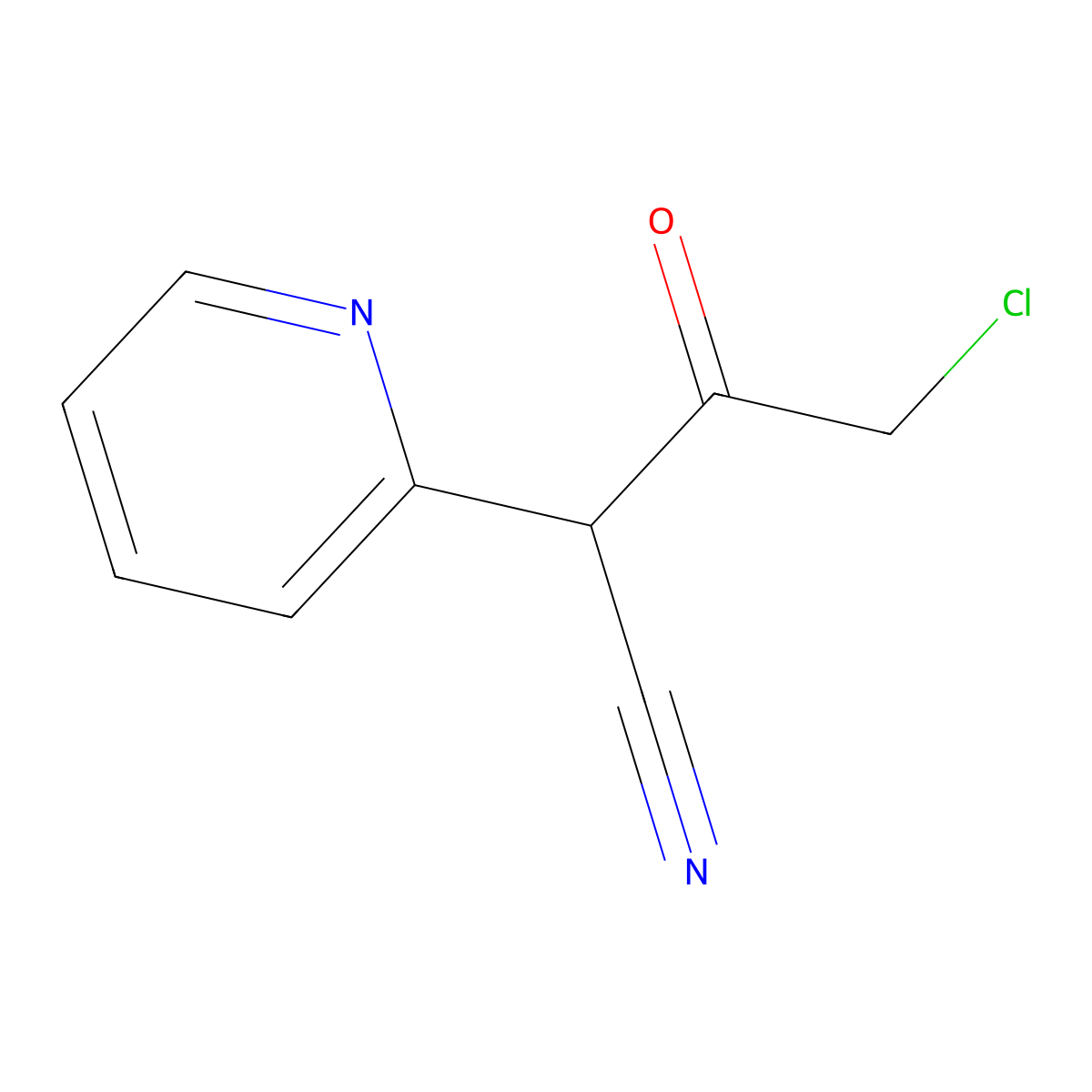 4-Chloro-3-oxo-2-pyridin-2-ylbutanenitrile molecular structure, CAS 60847-45-2