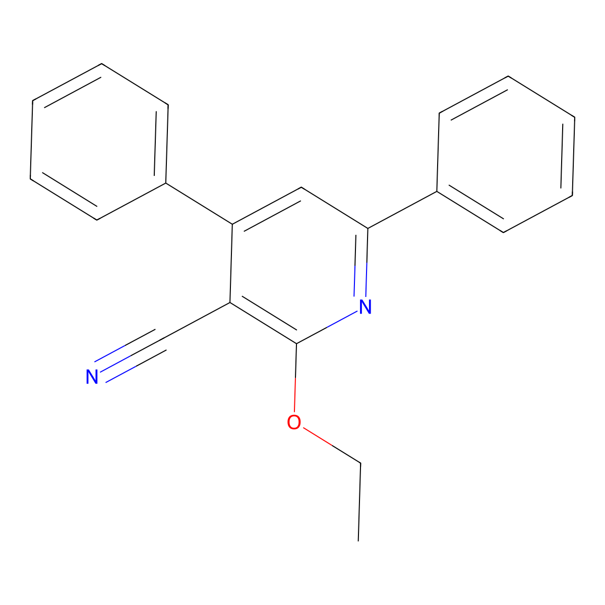 3-Cyano-2-ethoxy-4,6-diphenylpyridine molecular structure, CAS 60847-65-6